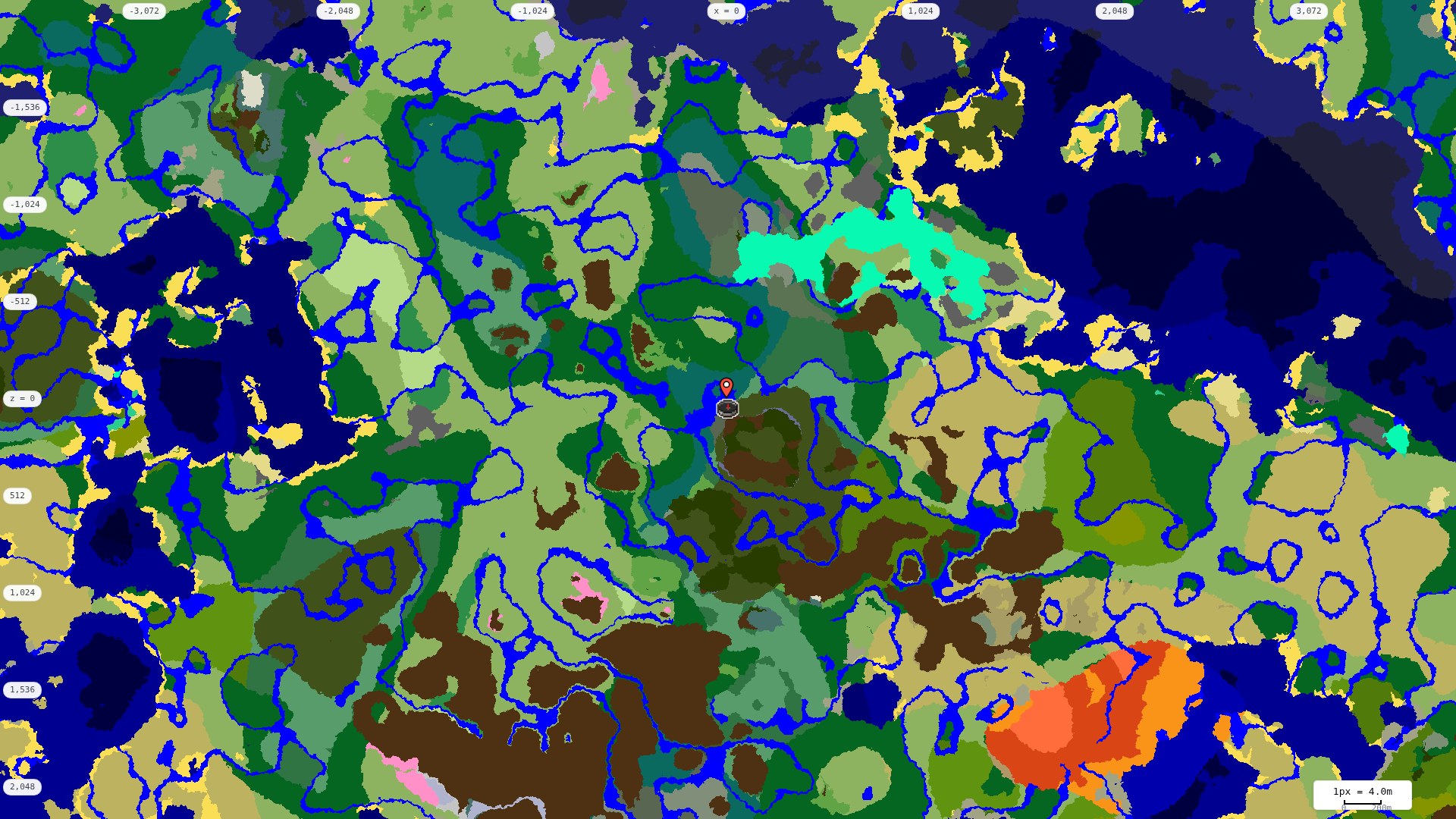 Top-down biome map at 4 m per pixel