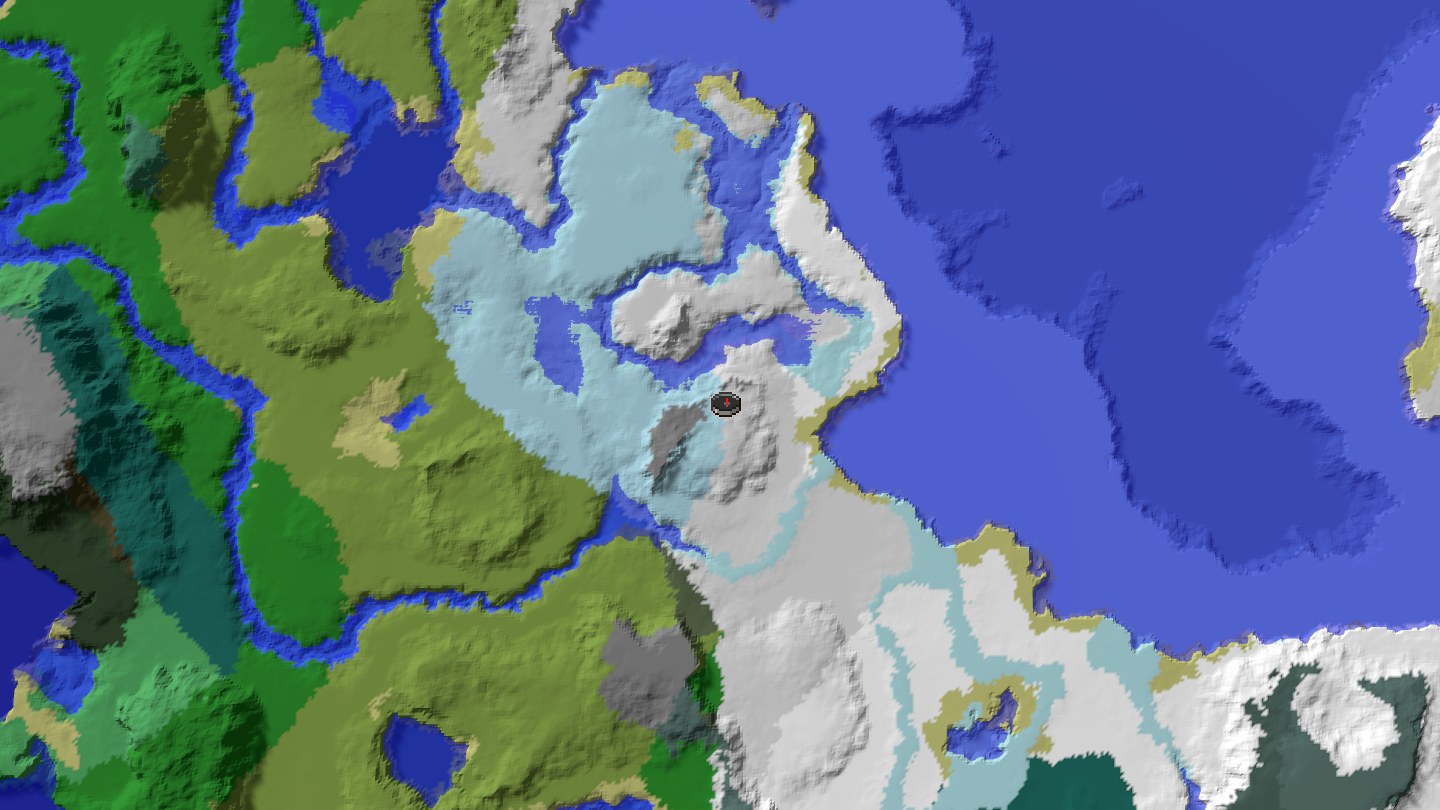 Aerial Minecraft seed map — 7226627000711902118 spawn
