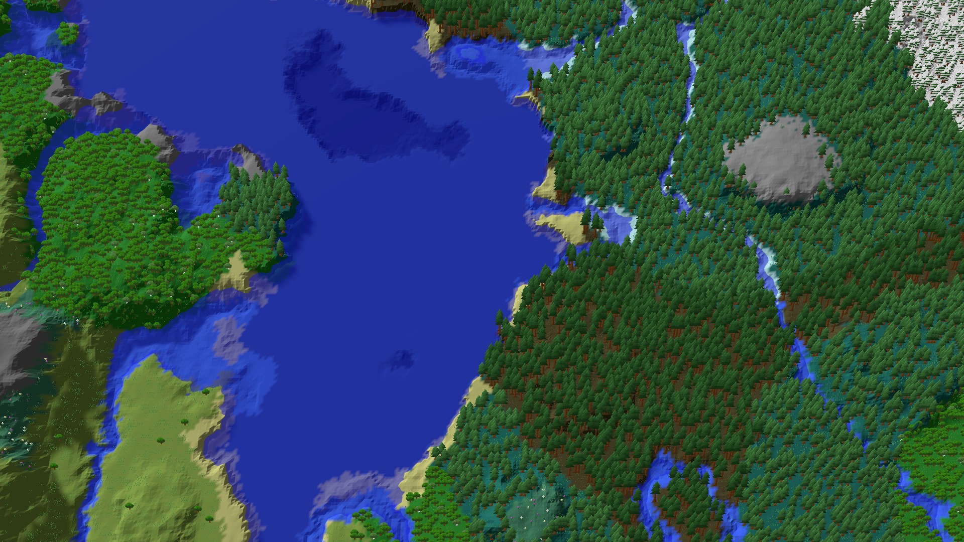 Aerial 3D overview 500 blocks NE of spawn