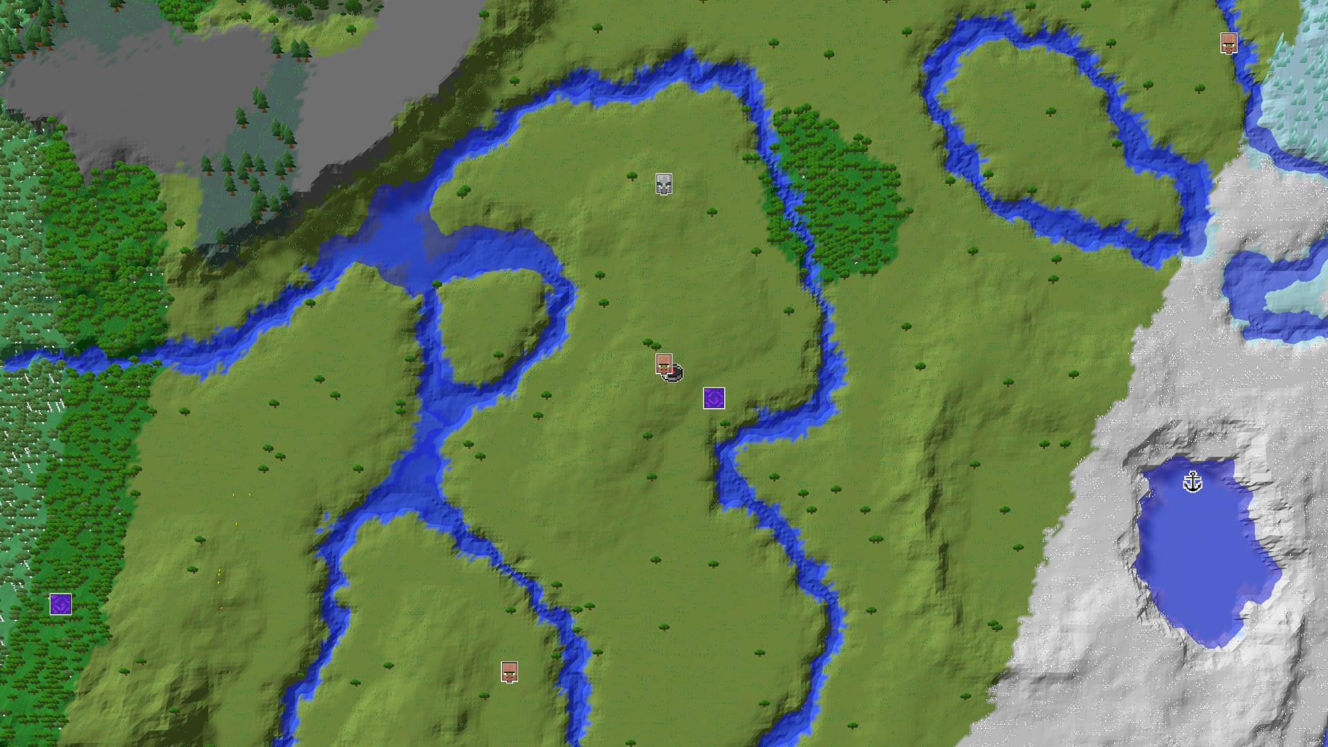 3D perspective view of the seed with structure markers