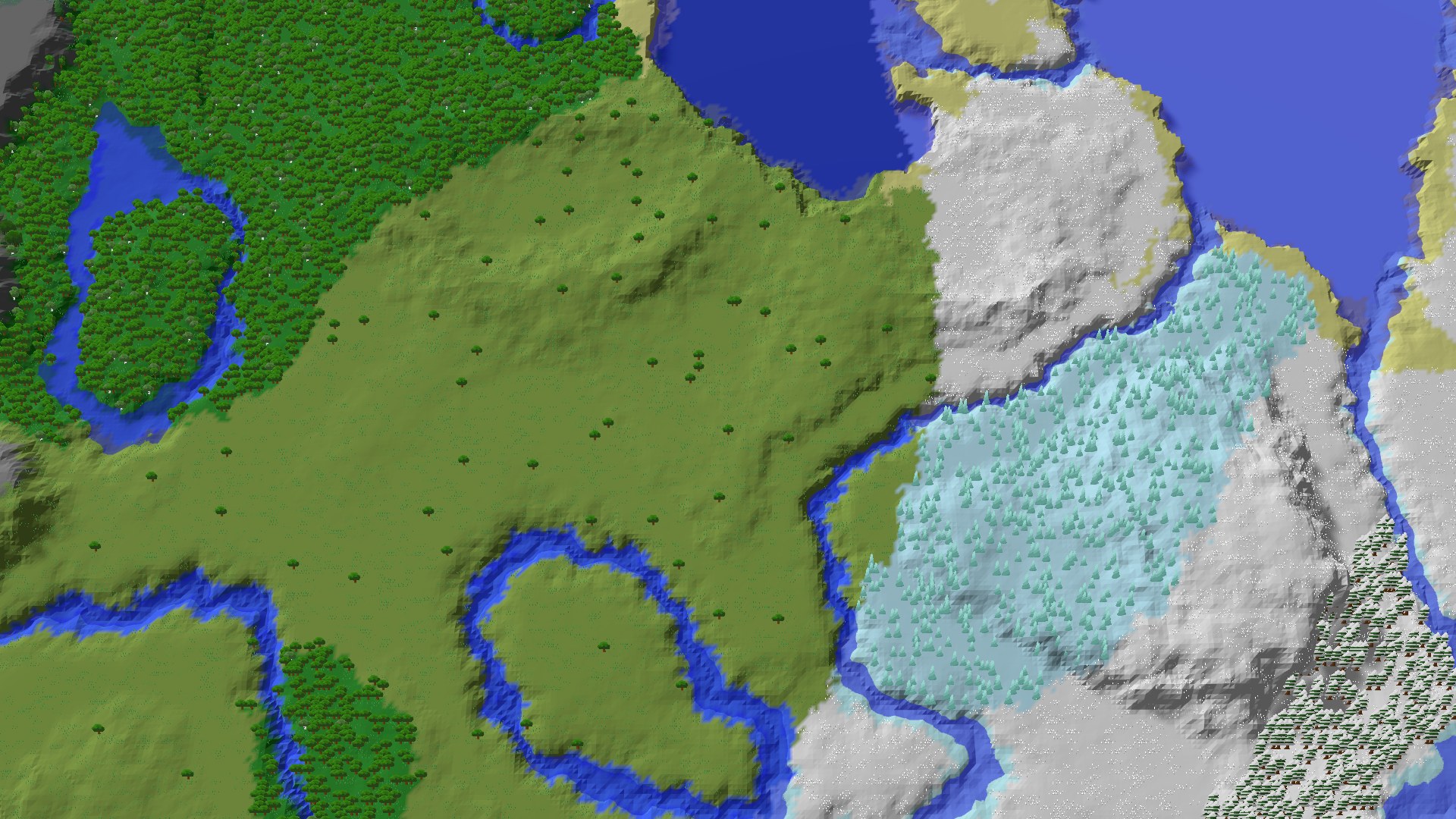 Aerial 3D overview 500 blocks NE of spawn