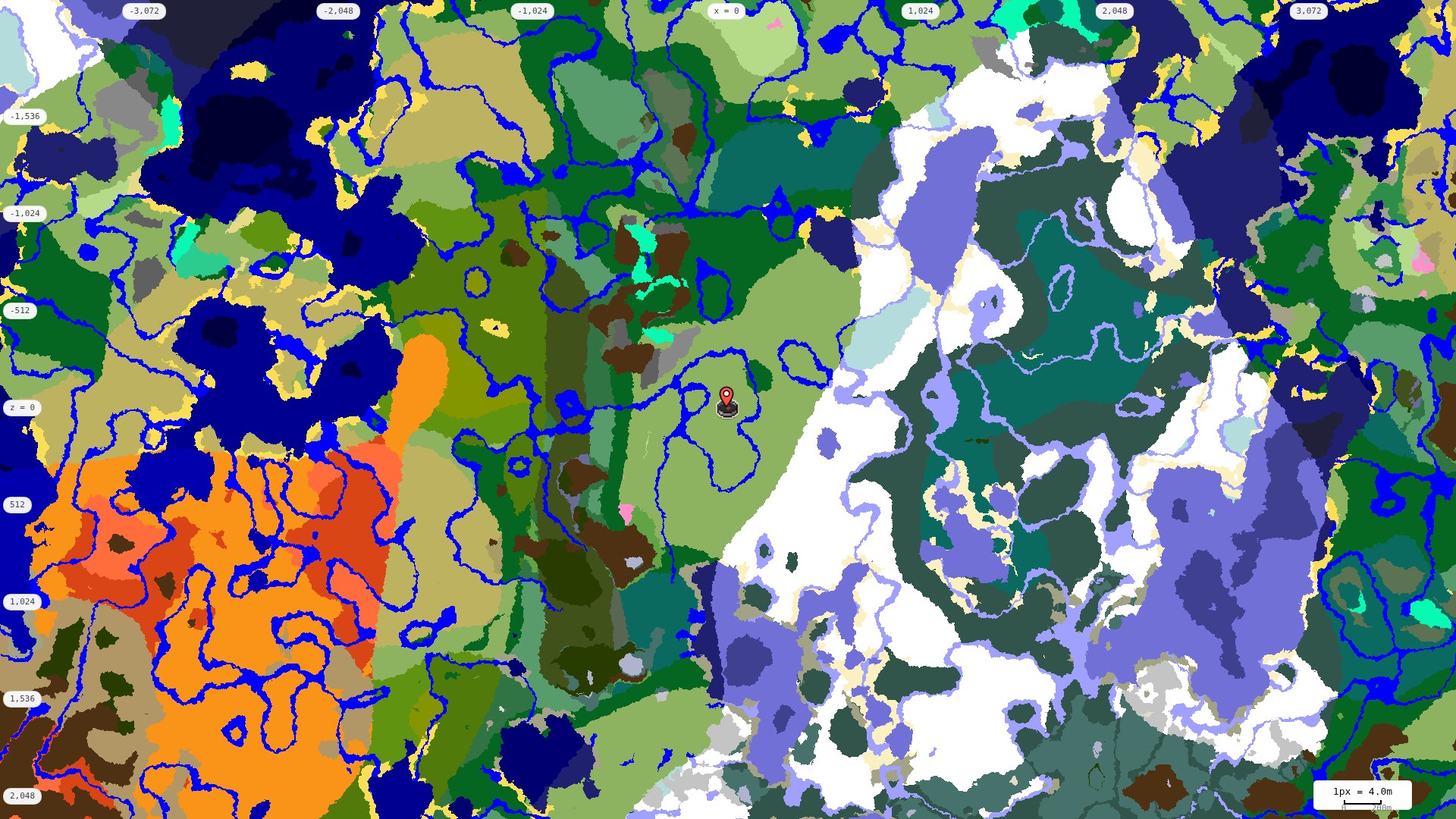 Top-down biome map at 4 m per pixel