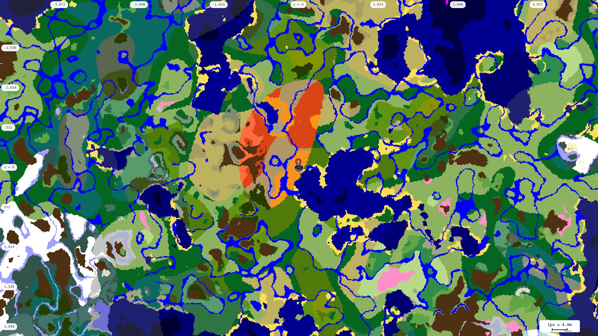 Top-down biome map at 4 m per pixel
