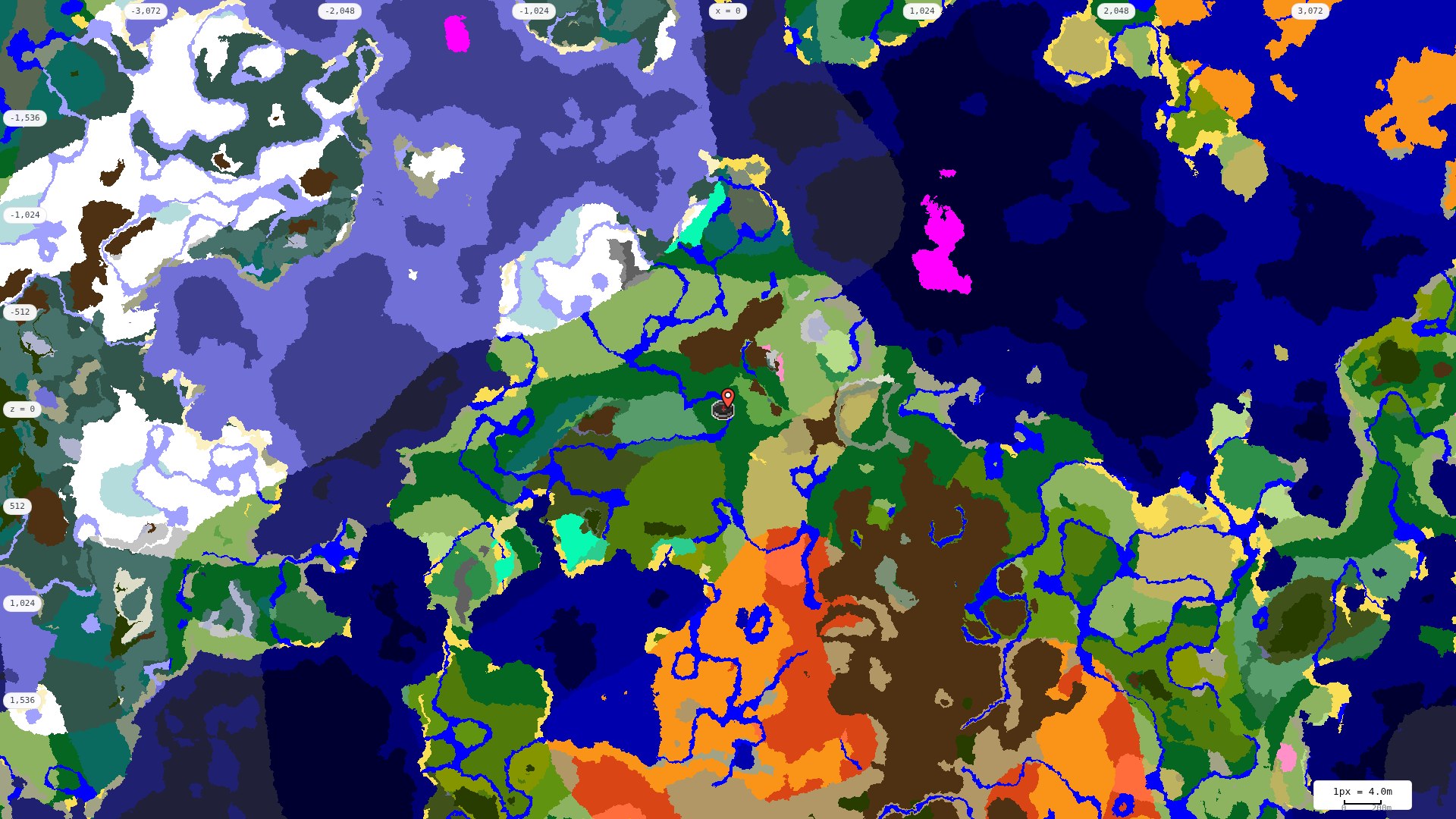Top-down biome map at 4 m per pixel