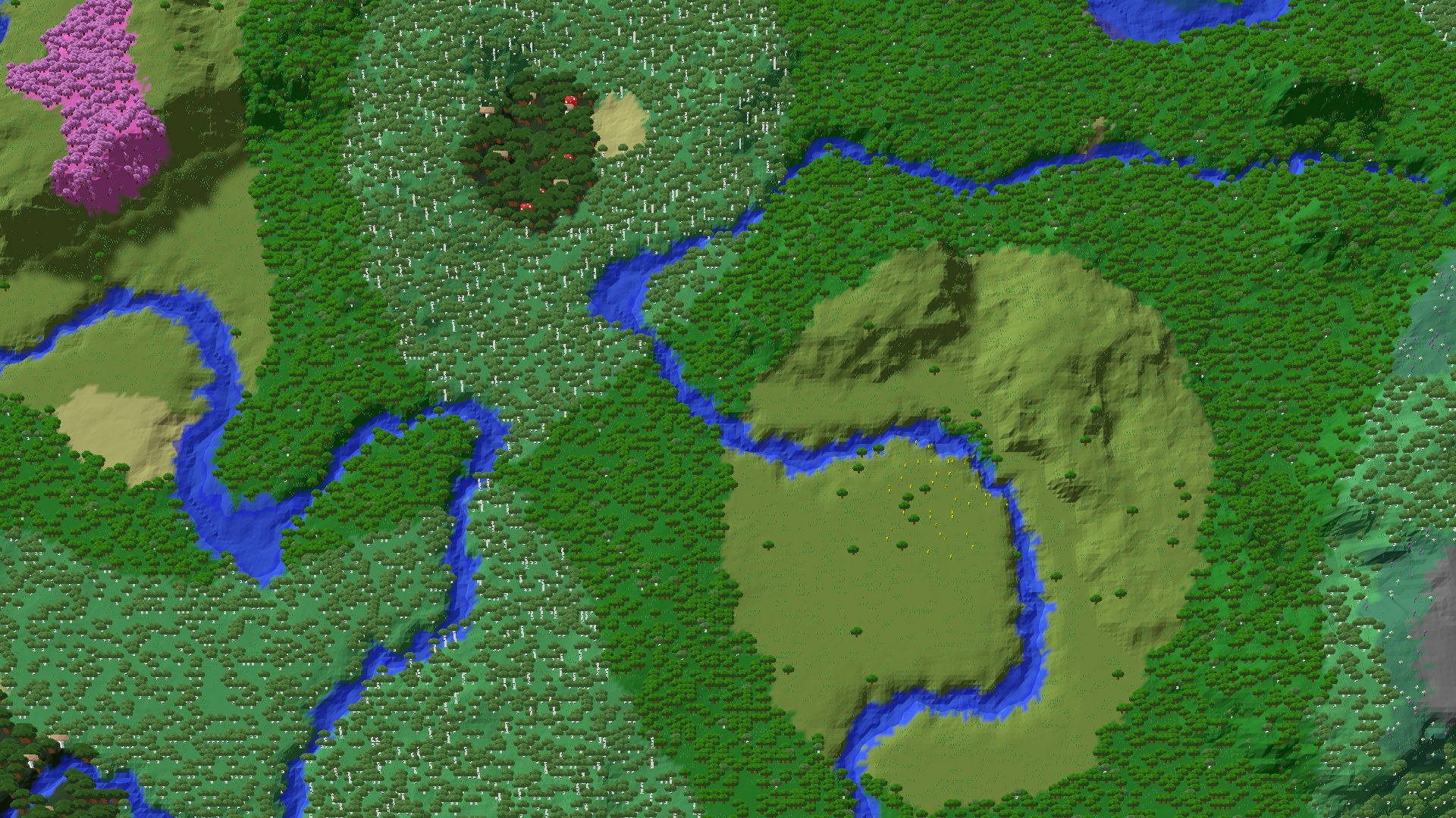 Aerial 3D overview 500 blocks NE of spawn