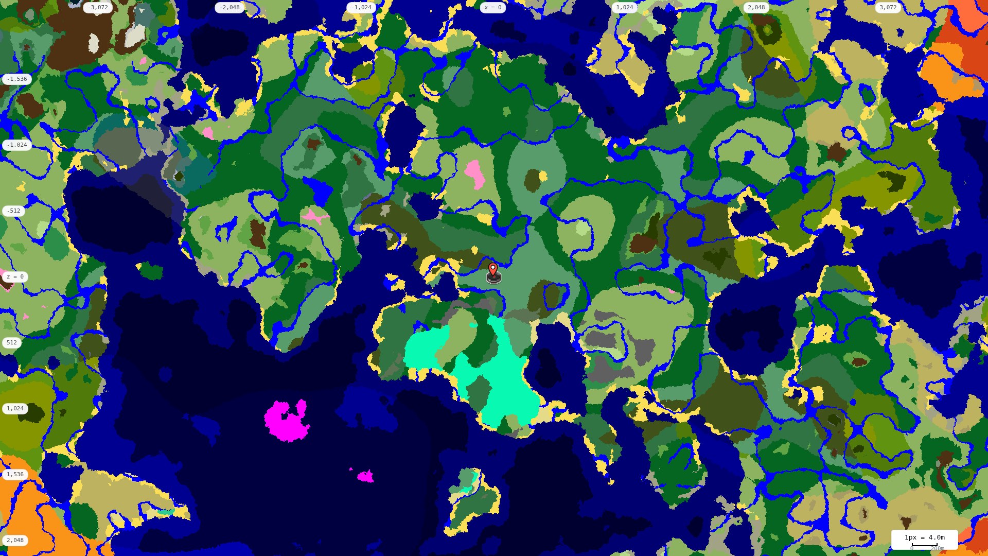 Top-down biome map at 4 m per pixel