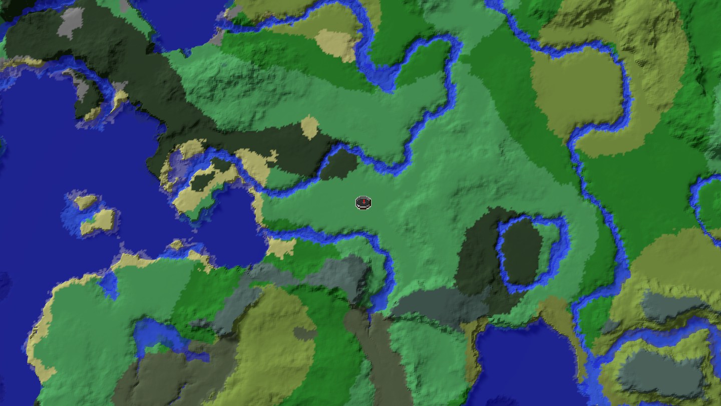 Aerial Minecraft seed map — 180 block tall woodland mansion on a floating dark forest island [88888031664190