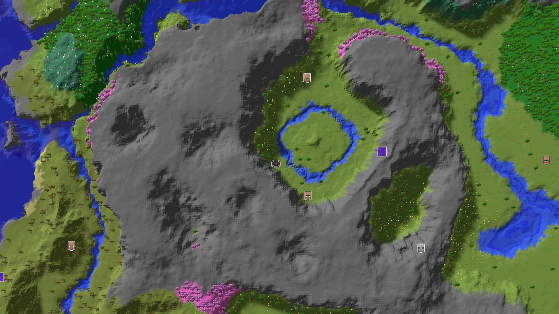 3D perspective view of the seed with structure markers