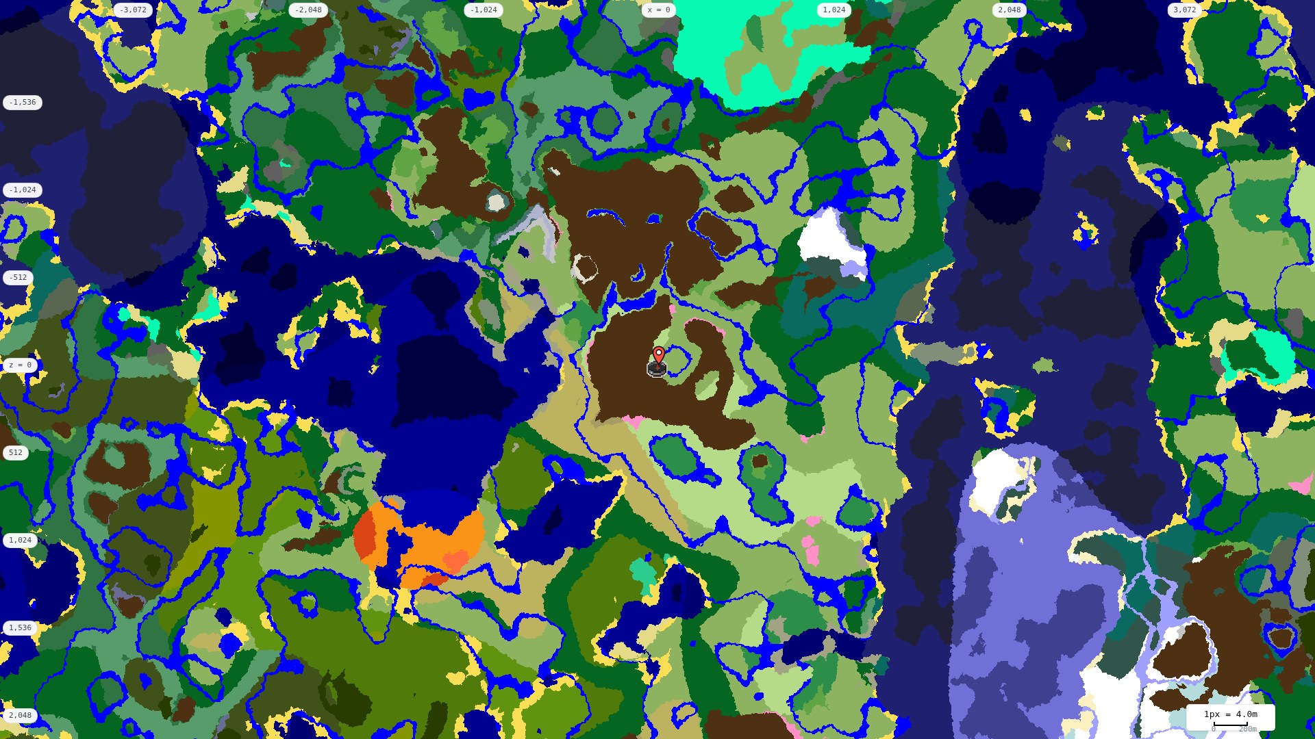 Top-down biome map at 4 m per pixel