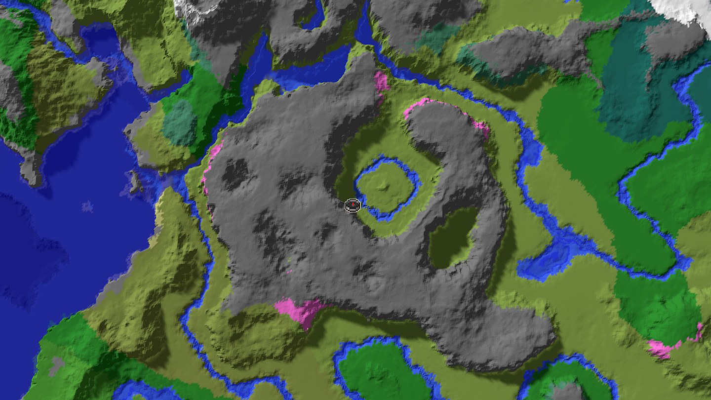 Aerial Minecraft seed map — A peaceful place