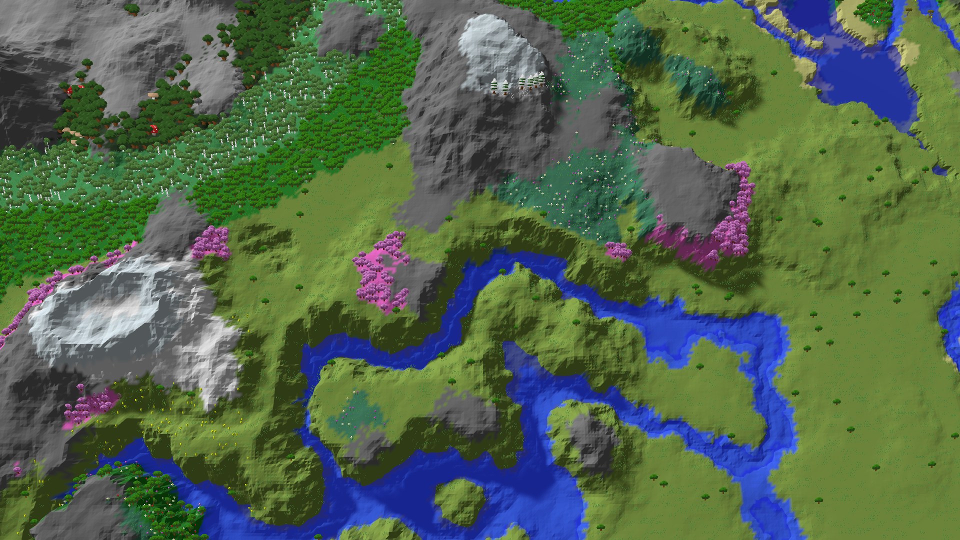 Aerial 3D overview 500 blocks NE of spawn