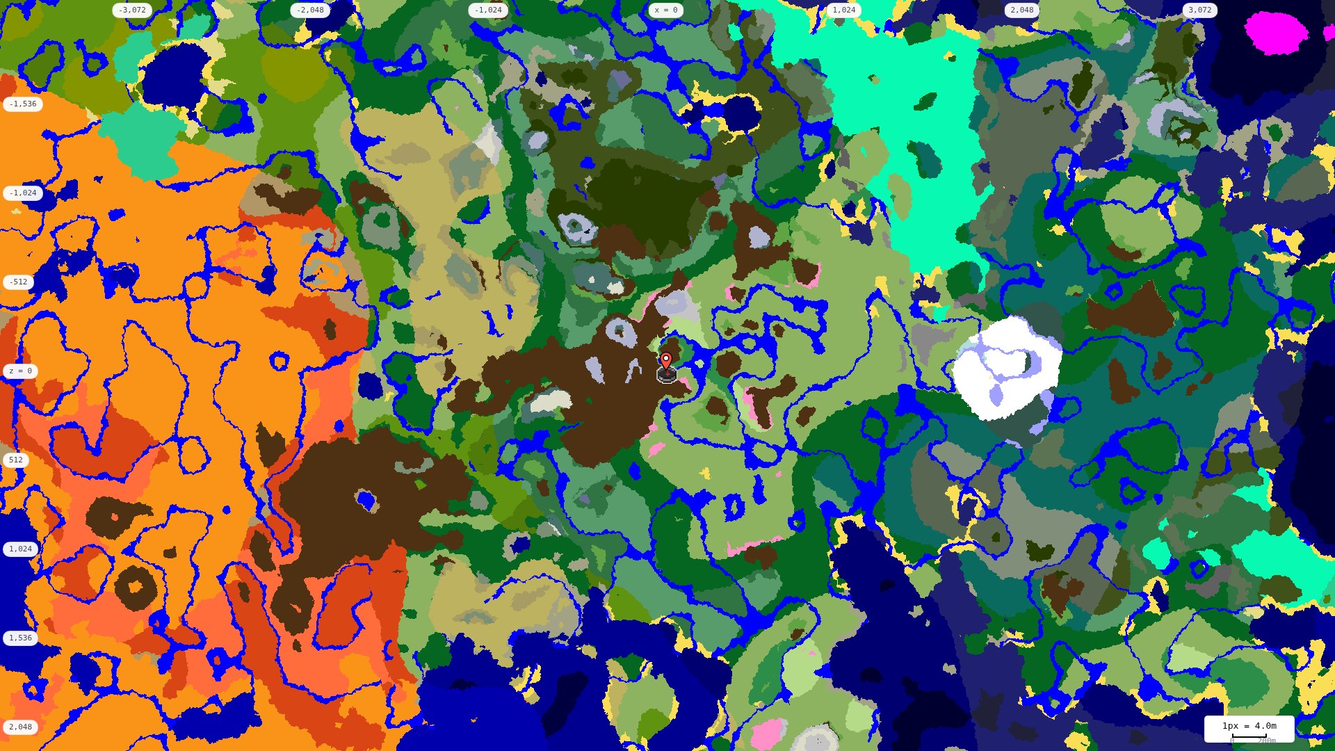 Top-down biome map at 4 m per pixel