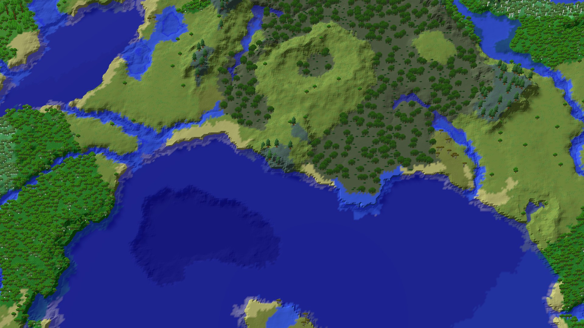 Aerial 3D overview 500 blocks NE of spawn