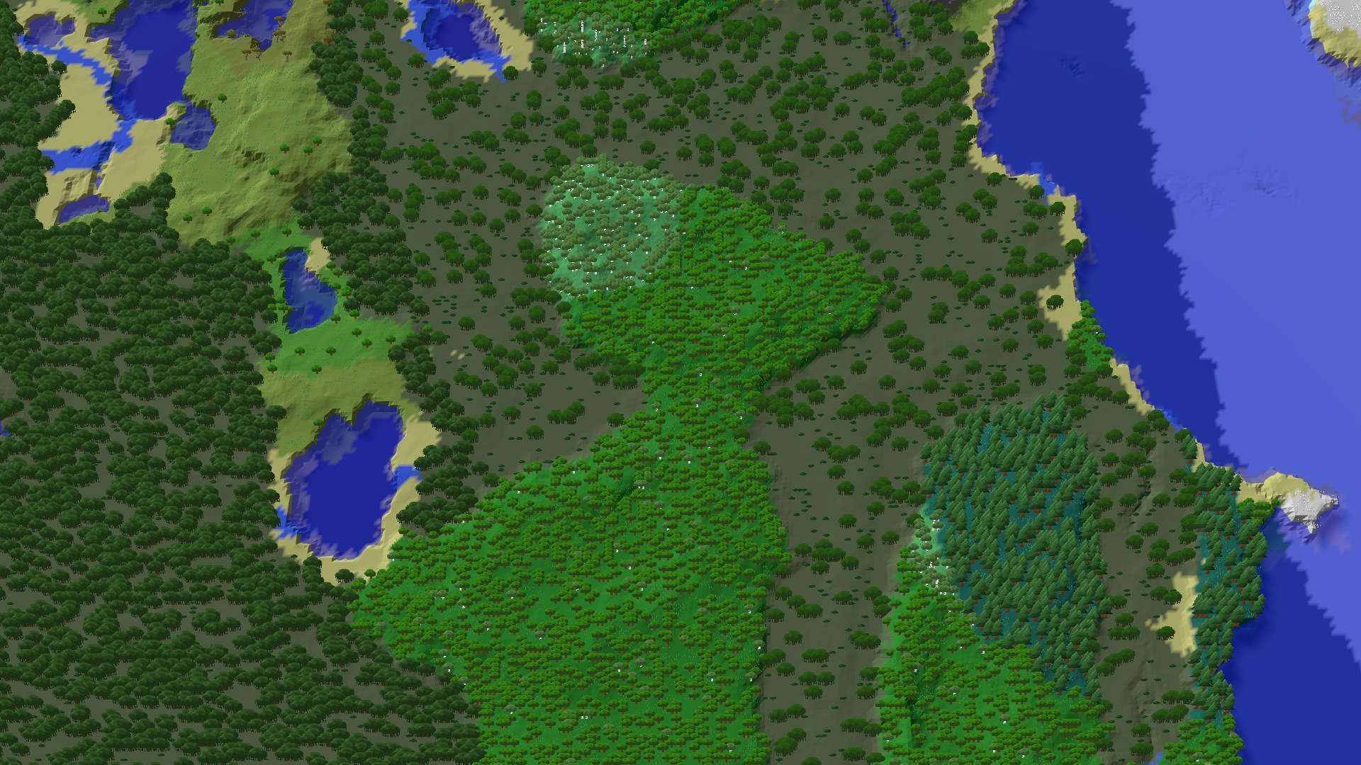 Aerial 3D overview 500 blocks NE of spawn