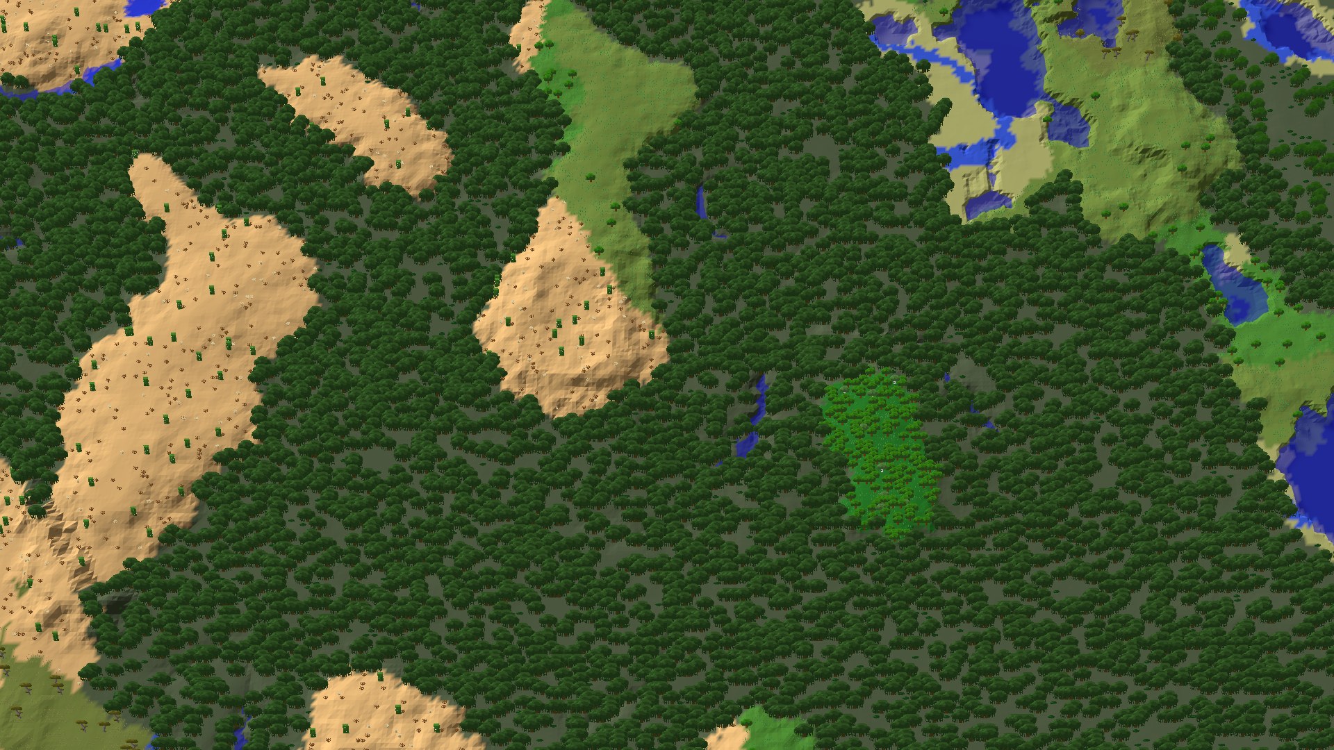 Aerial 3D overview 500 blocks NW of spawn