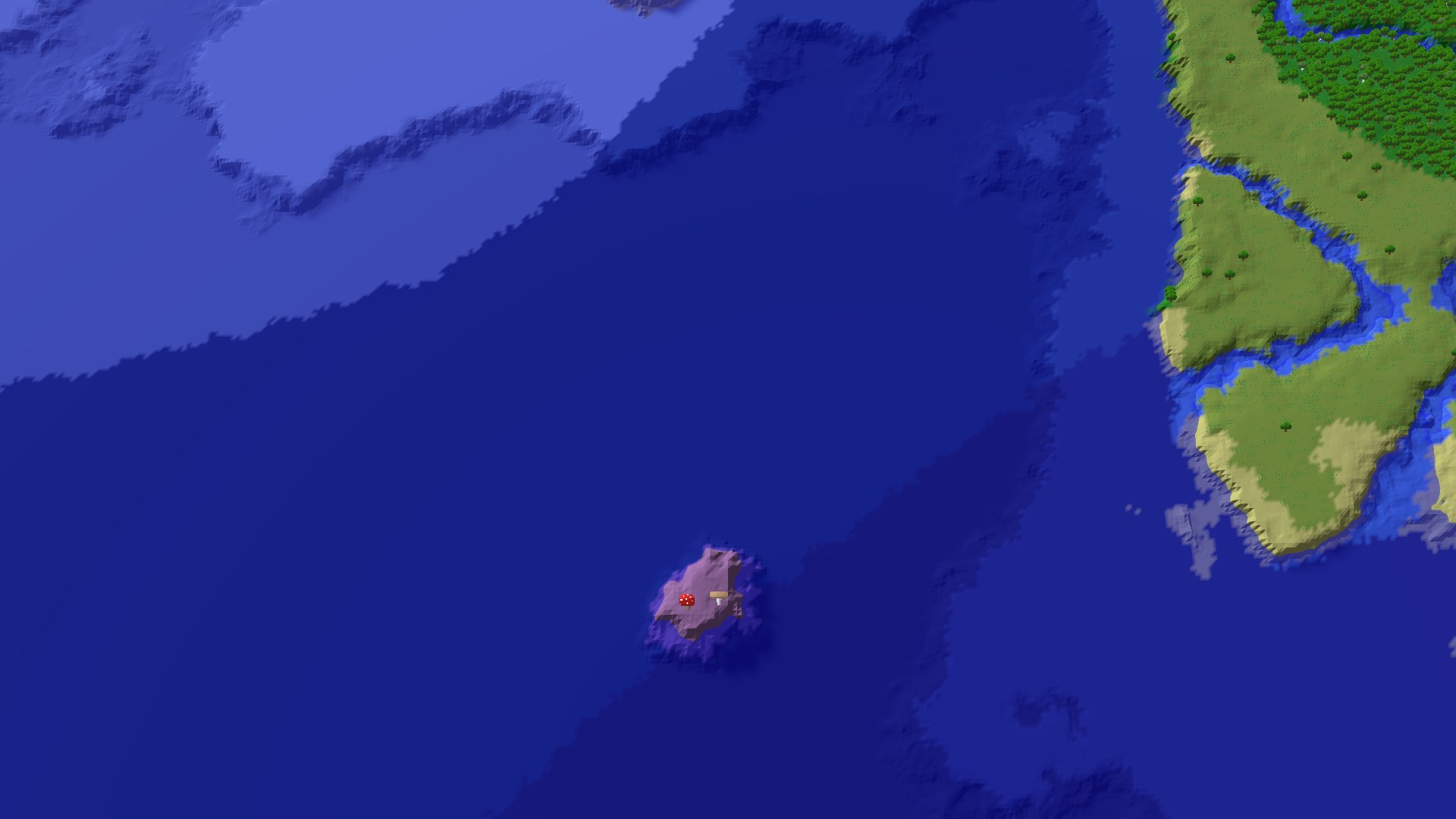 Aerial 3D overview 500 blocks SW of spawn