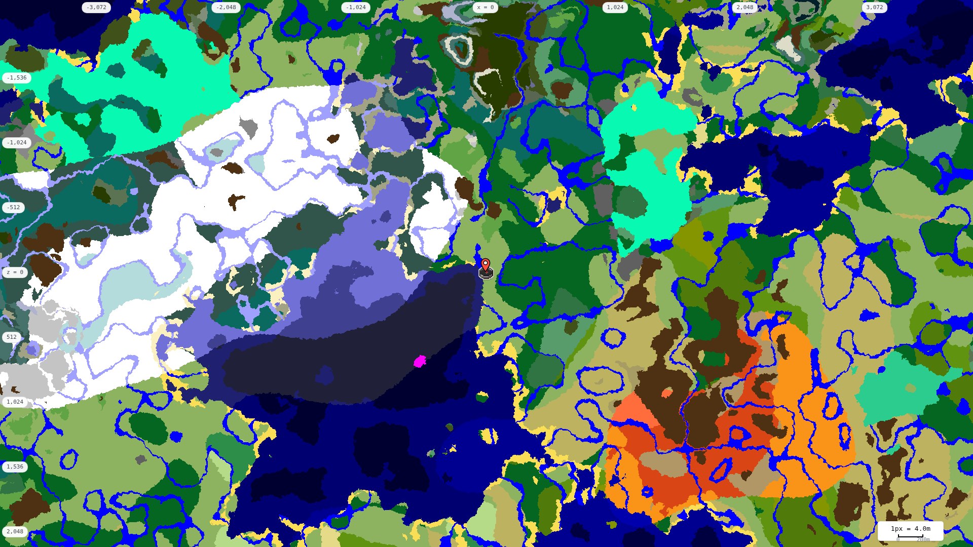 Top-down biome map at 4 m per pixel