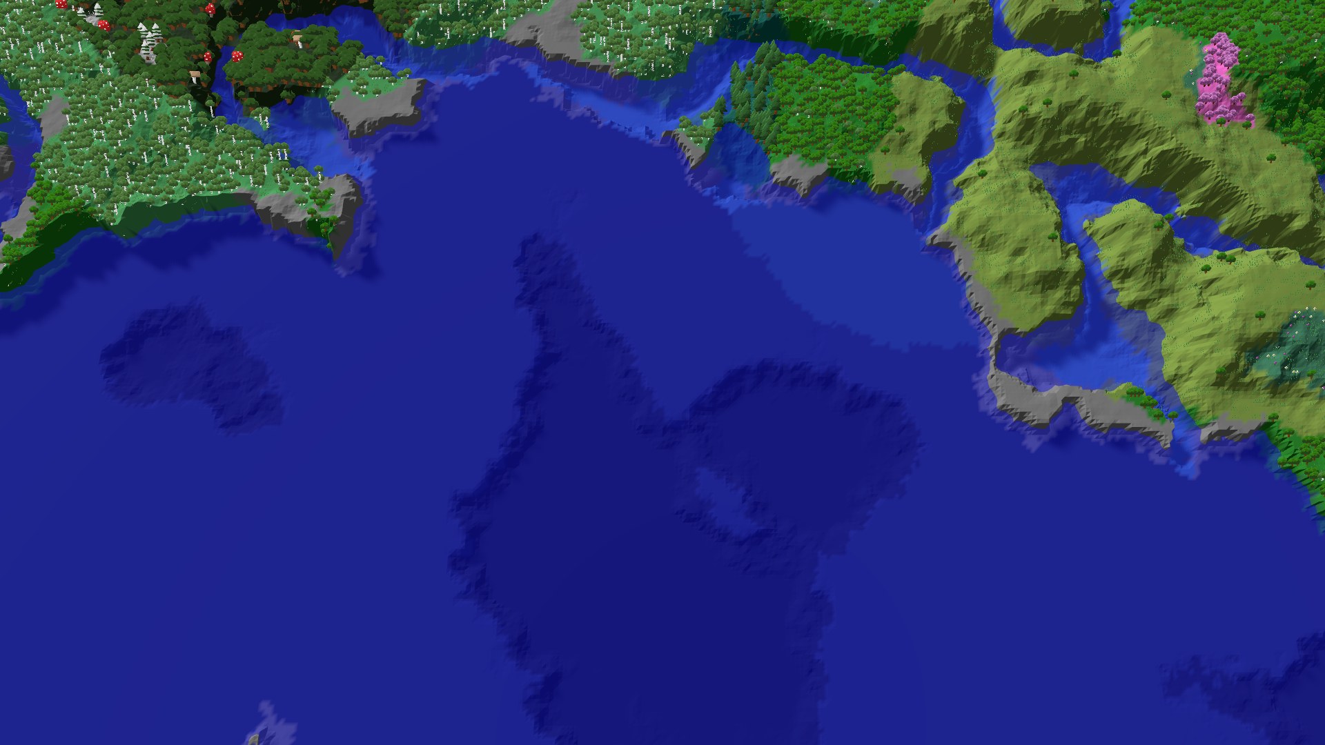Aerial 3D overview 500 blocks NE of spawn