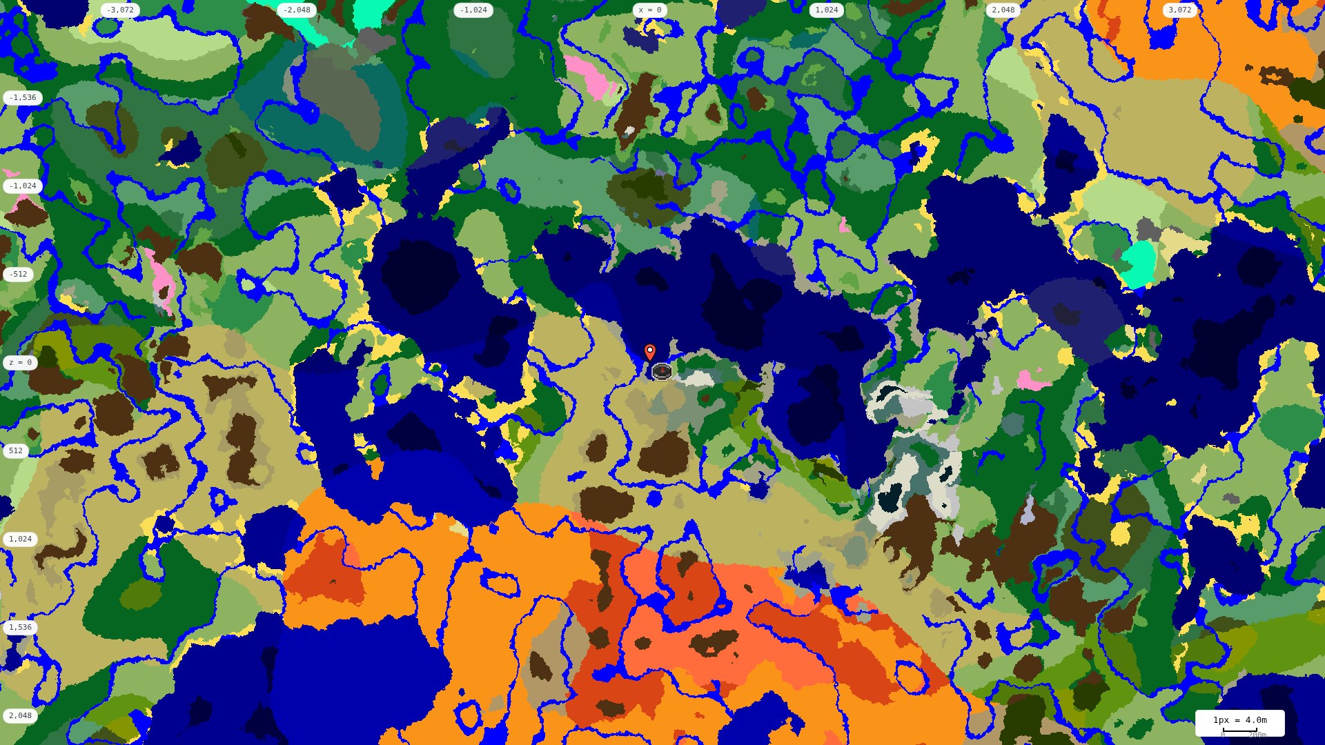 Top-down biome map at 4 m per pixel