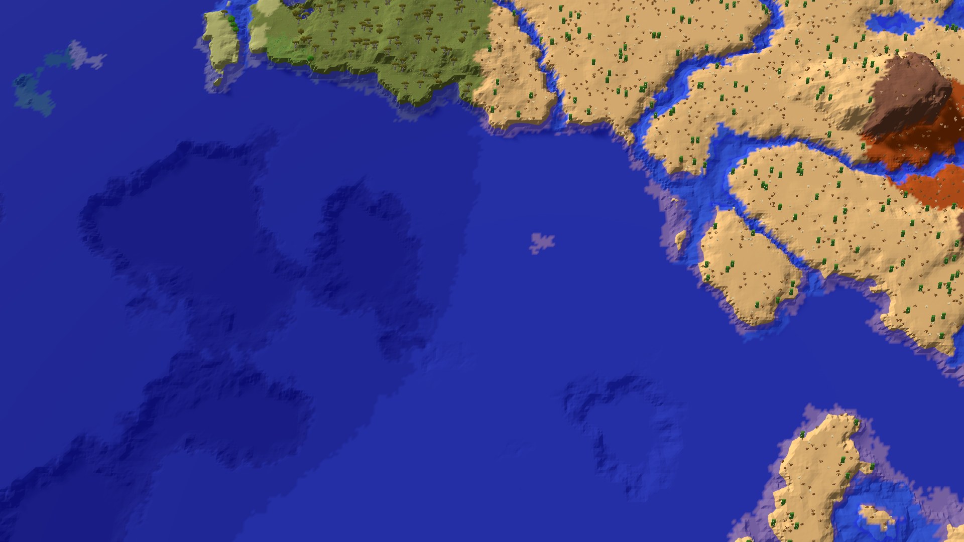 Aerial 3D overview 500 blocks SE of spawn
