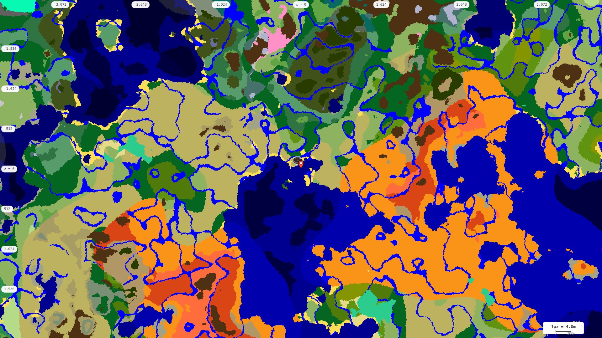 Top-down biome map at 4 m per pixel