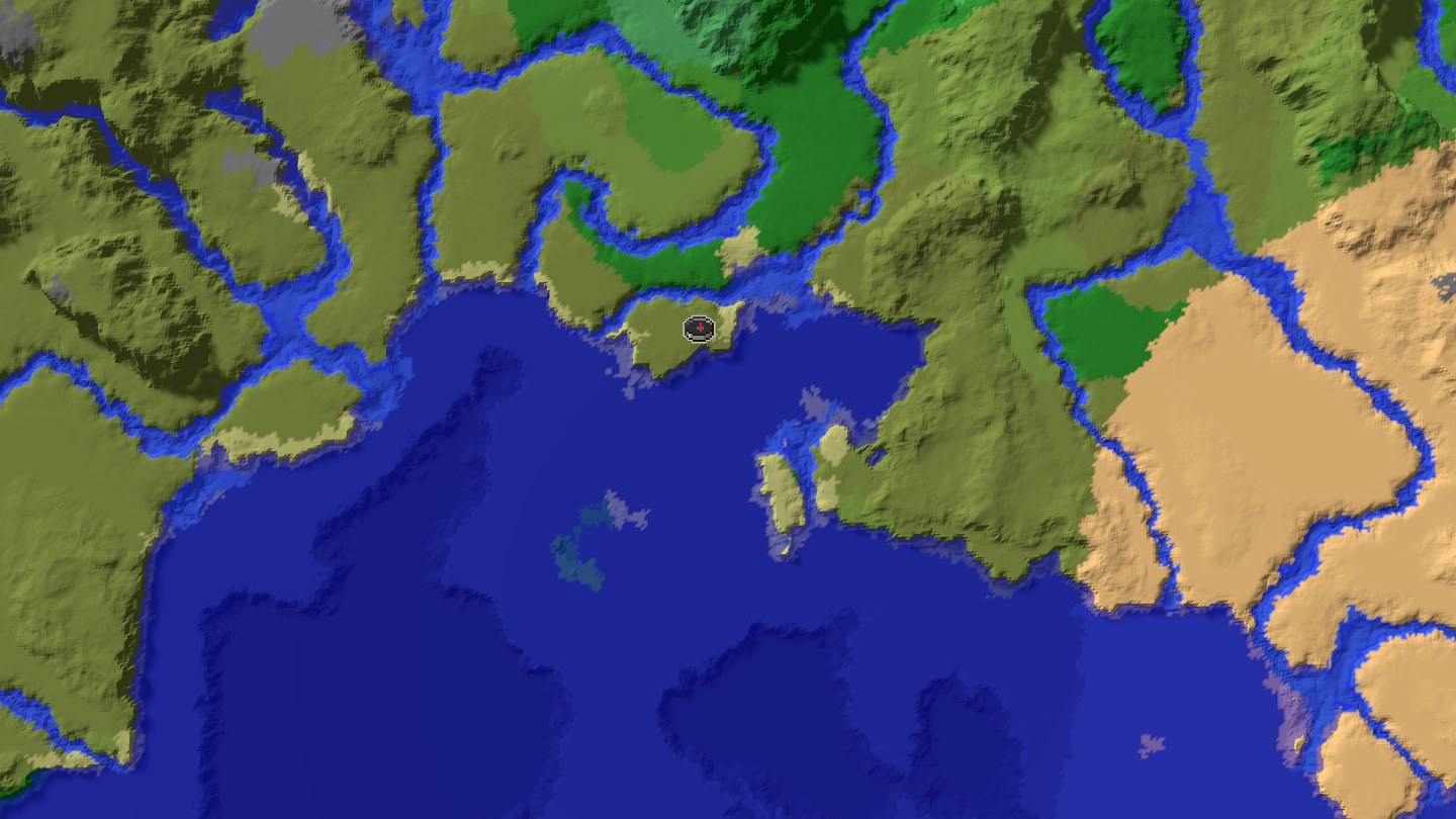 Aerial Minecraft seed map — 69 Moutains Seed