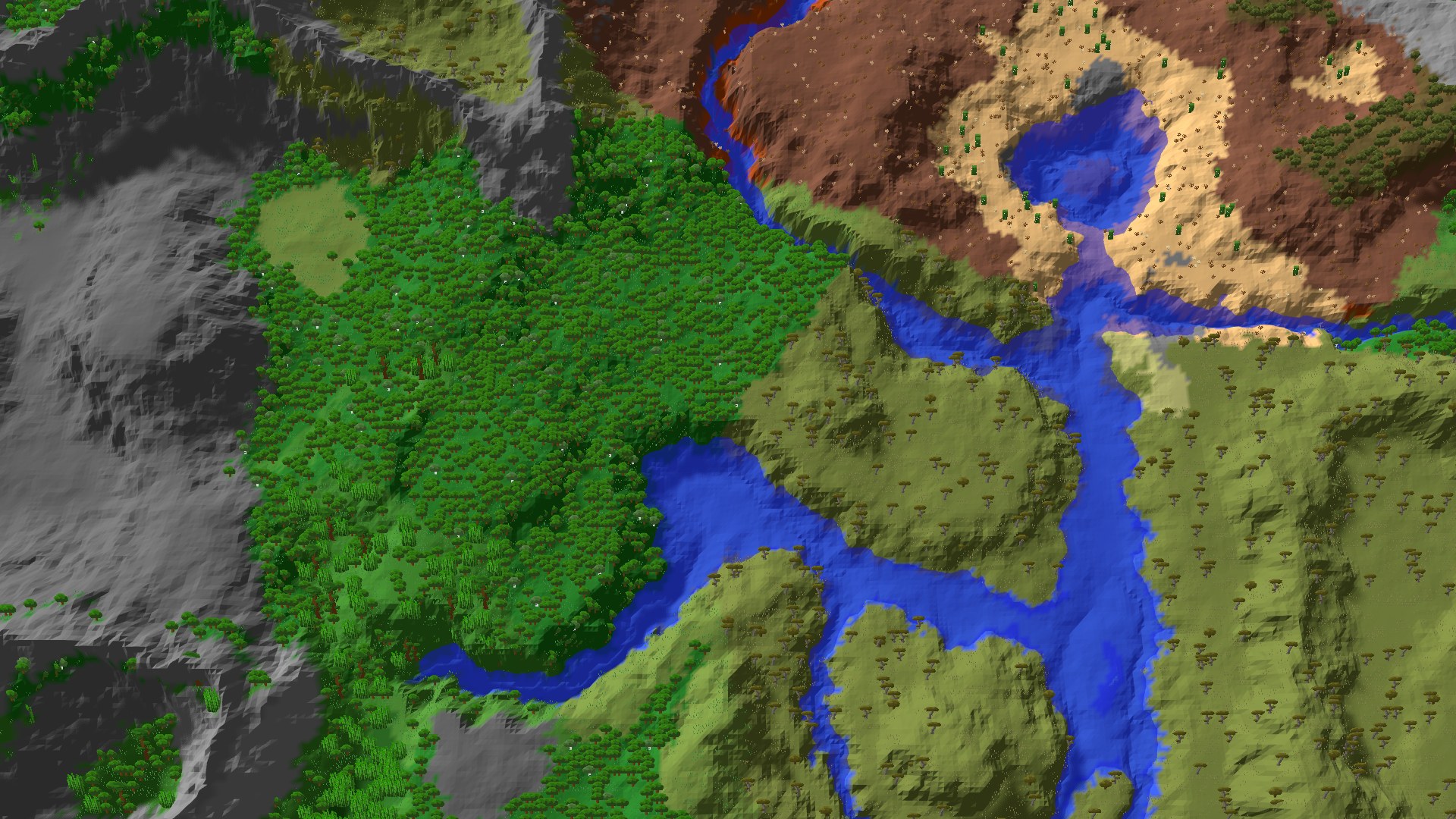 Aerial 3D overview 500 blocks NE of spawn