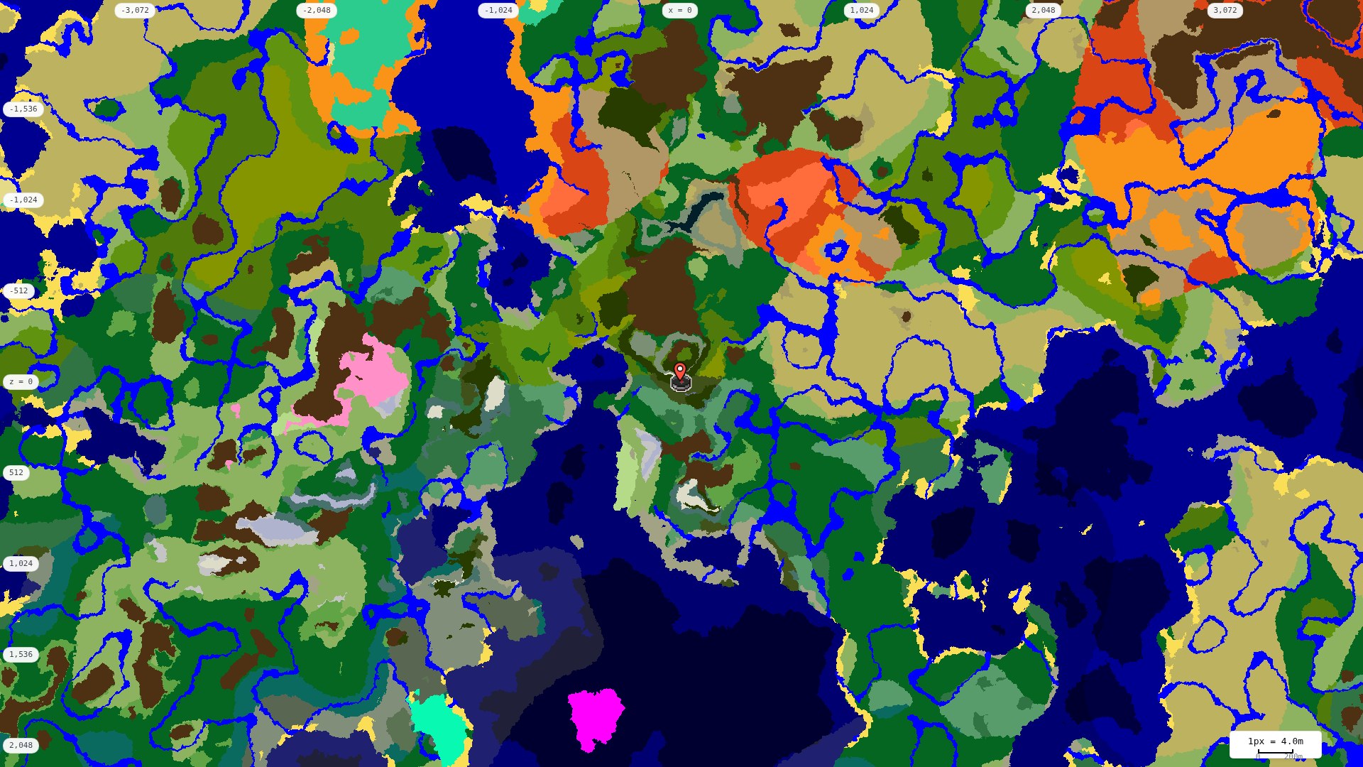 Top-down biome map at 4 m per pixel