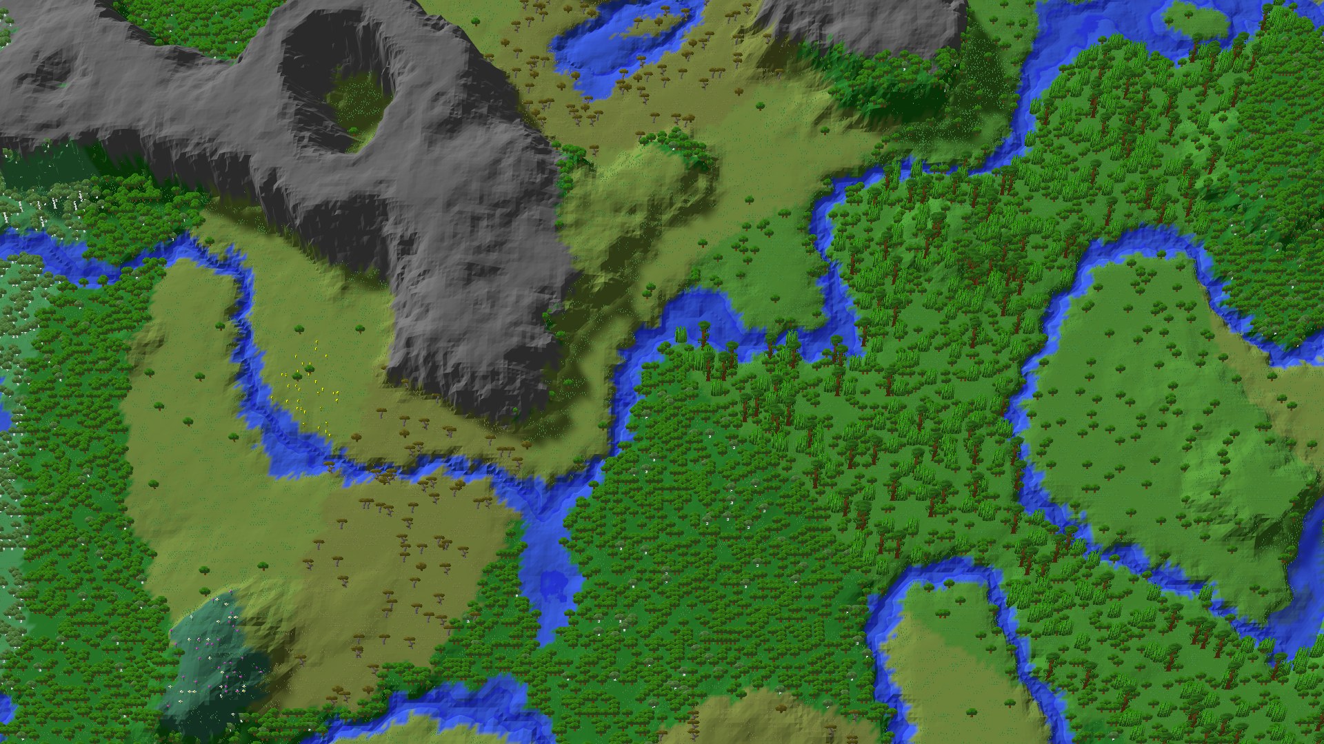 Aerial 3D overview 500 blocks NE of spawn