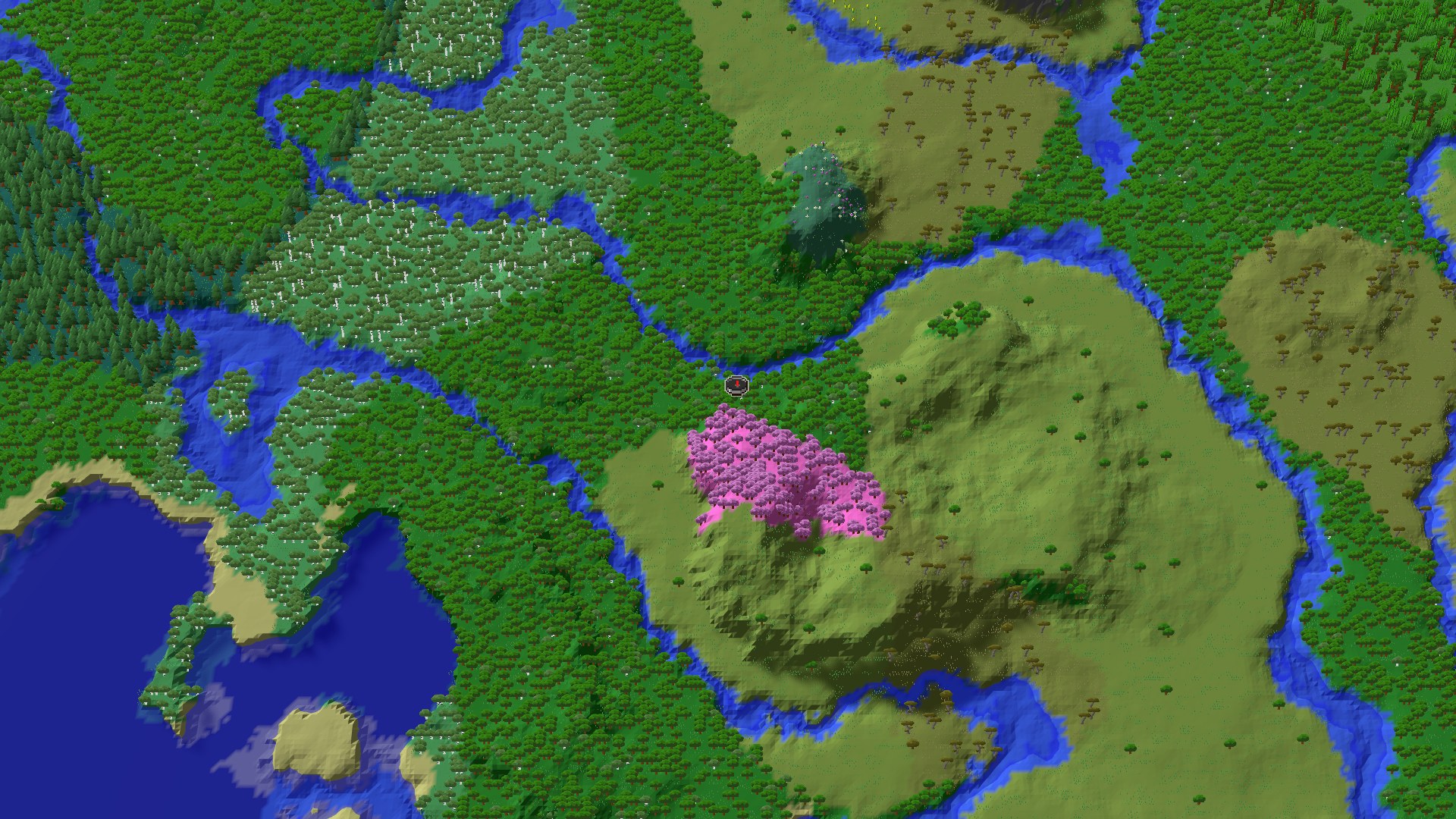 Aerial 3D overview of spawn