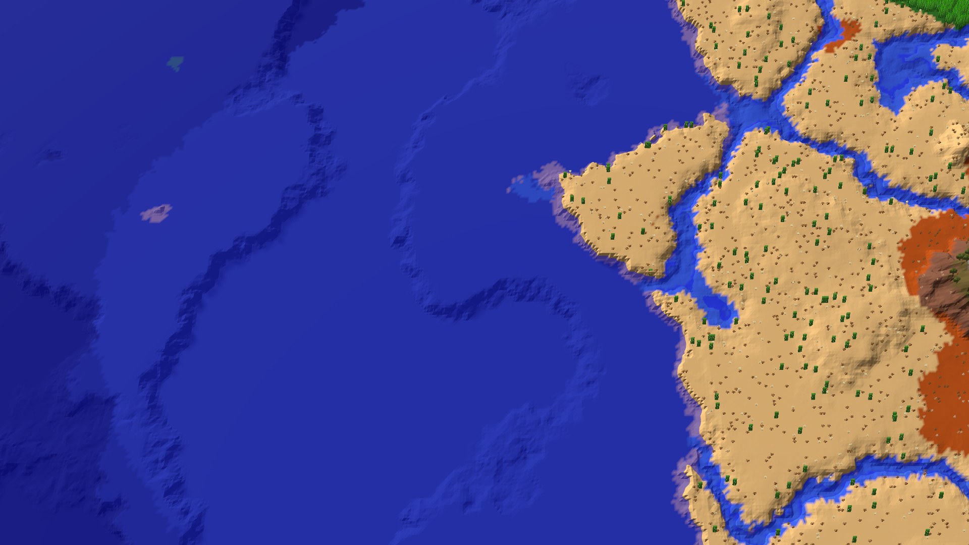 Aerial 3D overview 500 blocks NW of spawn