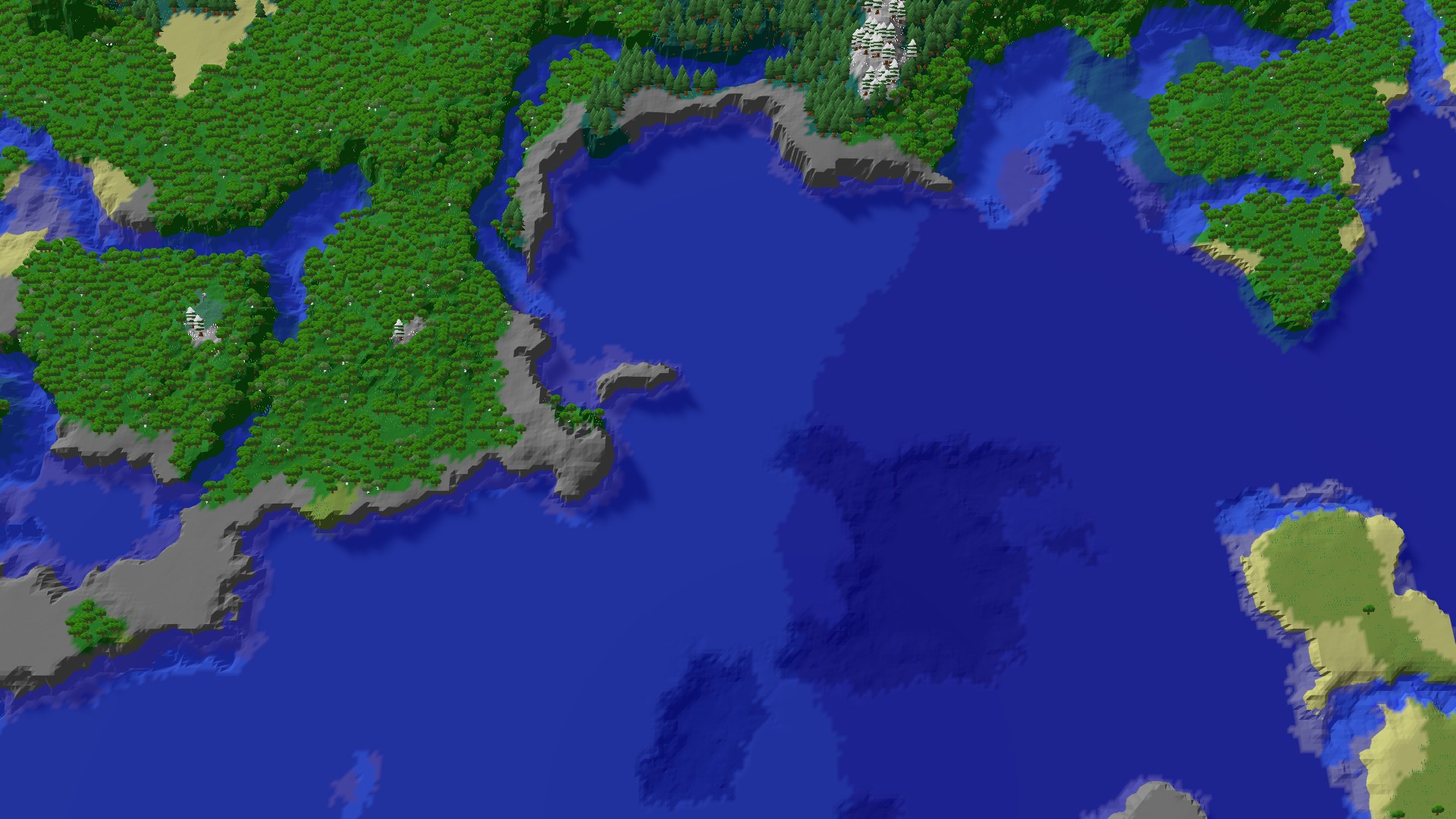 Aerial 3D overview 500 blocks NE of spawn