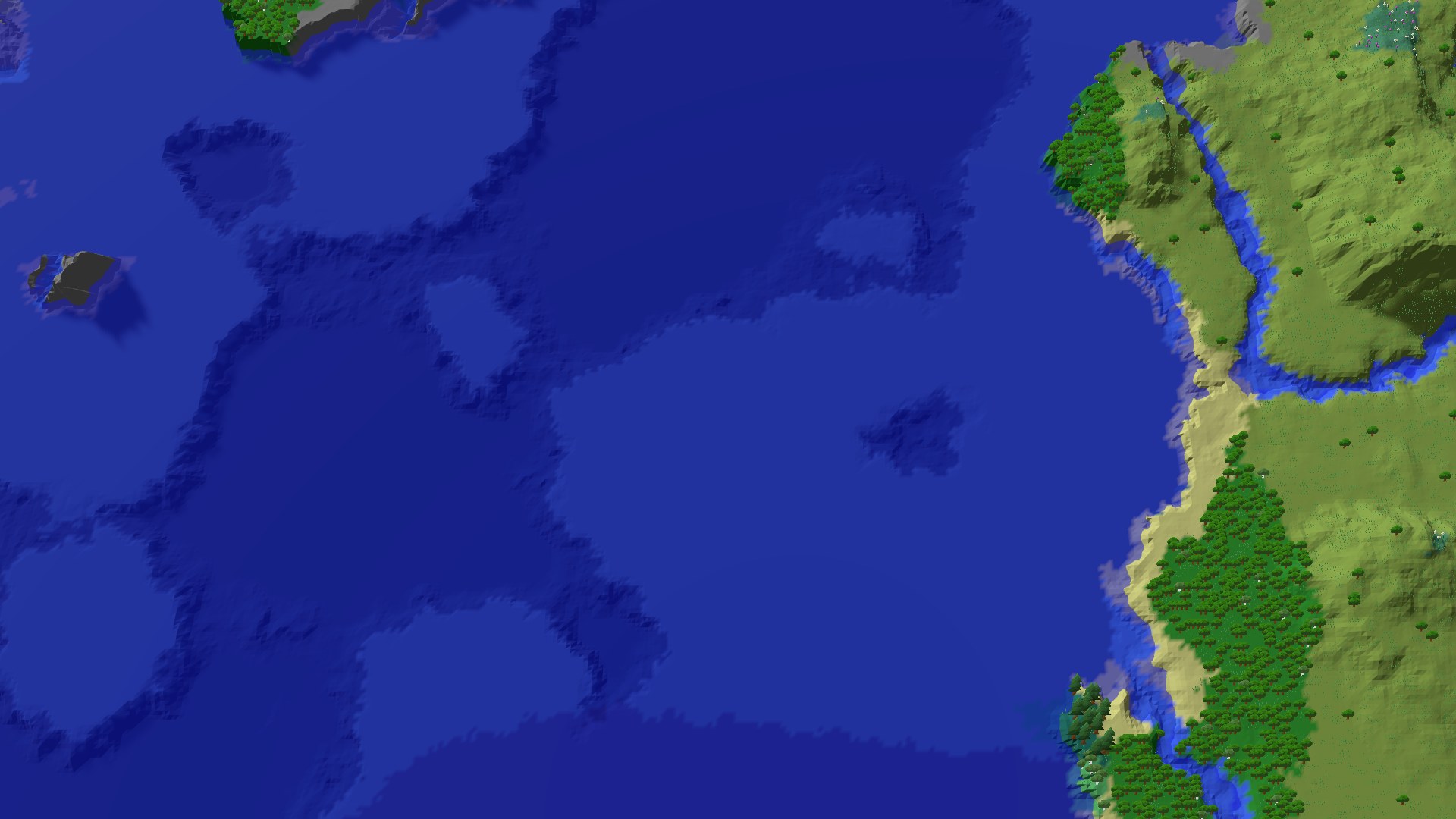 Aerial 3D overview 500 blocks SW of spawn