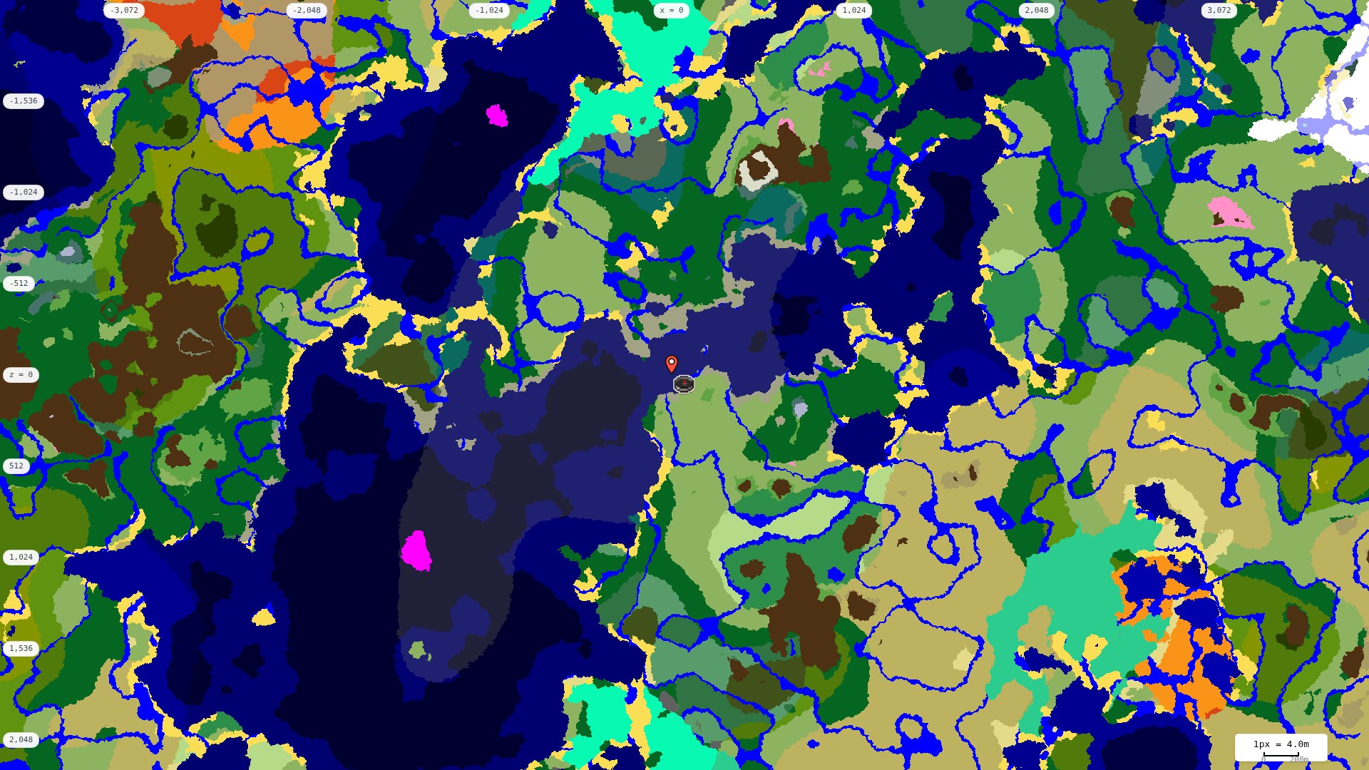 Top-down biome map at 4 m per pixel