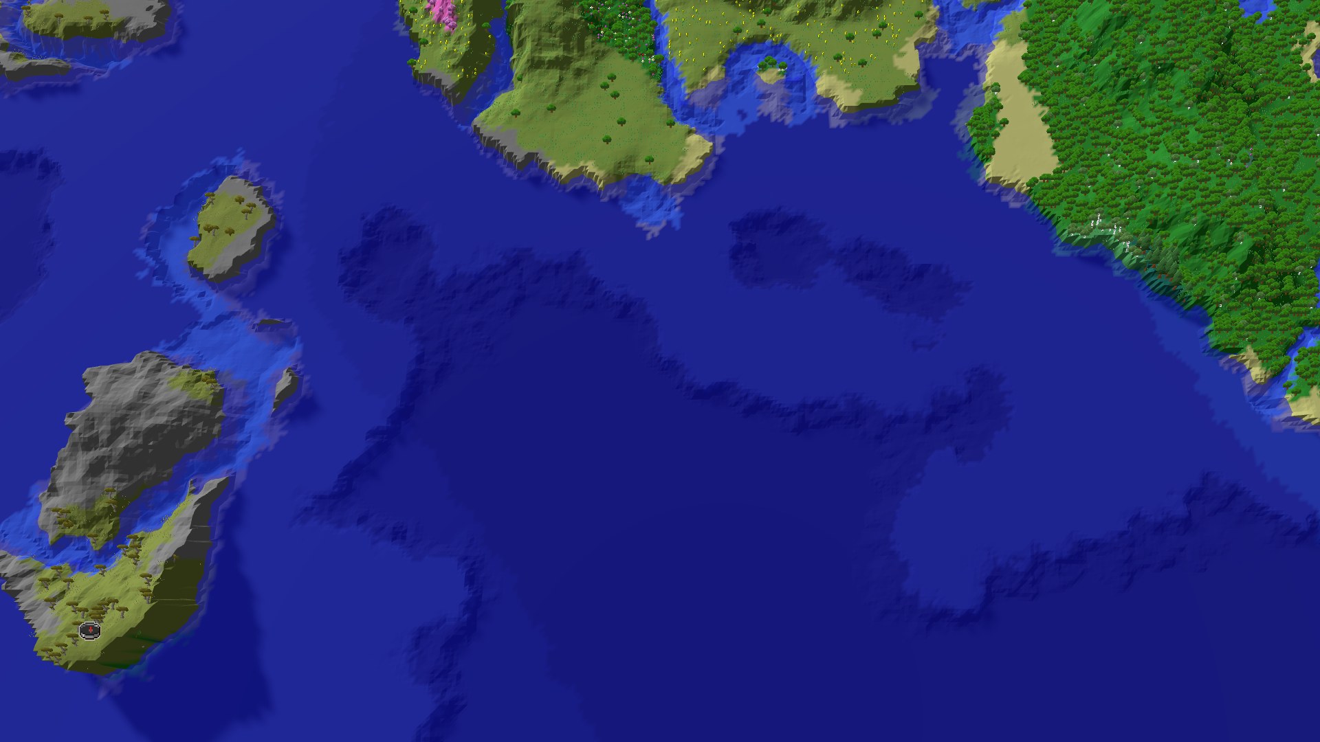 Aerial 3D overview 500 blocks NE of spawn