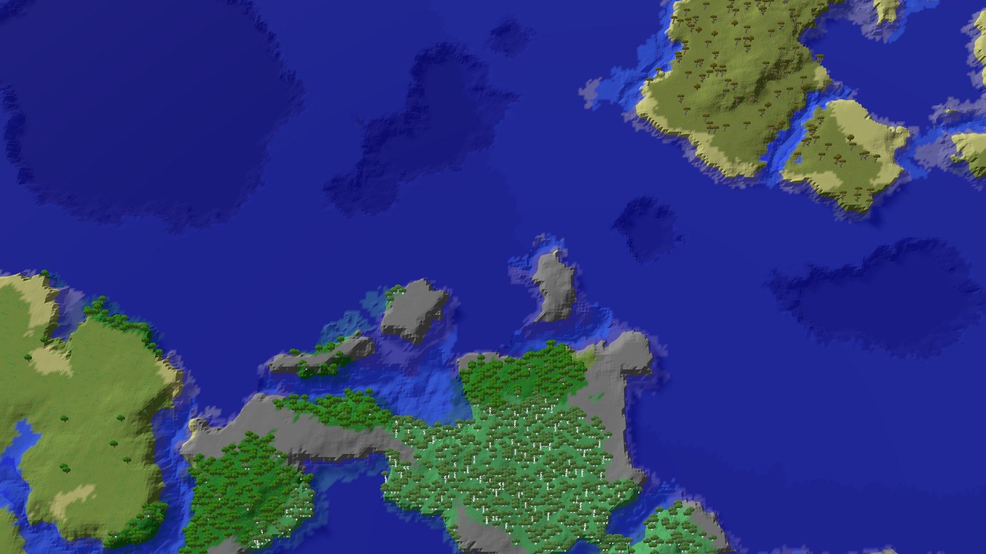 Aerial 3D overview 500 blocks NE of spawn