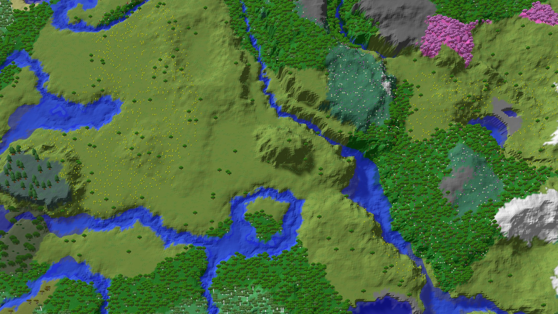 Aerial 3D overview 500 blocks NE of spawn