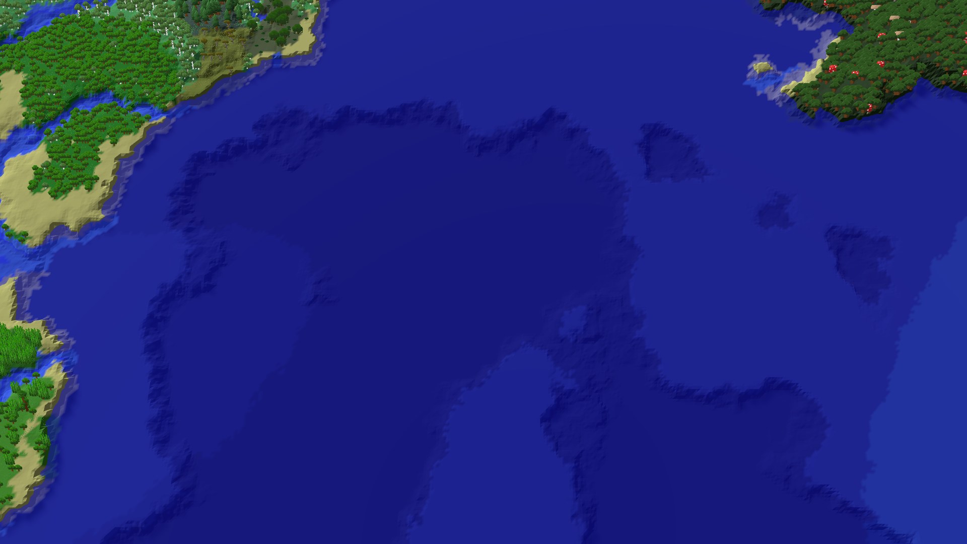 Aerial 3D overview 500 blocks SW of spawn