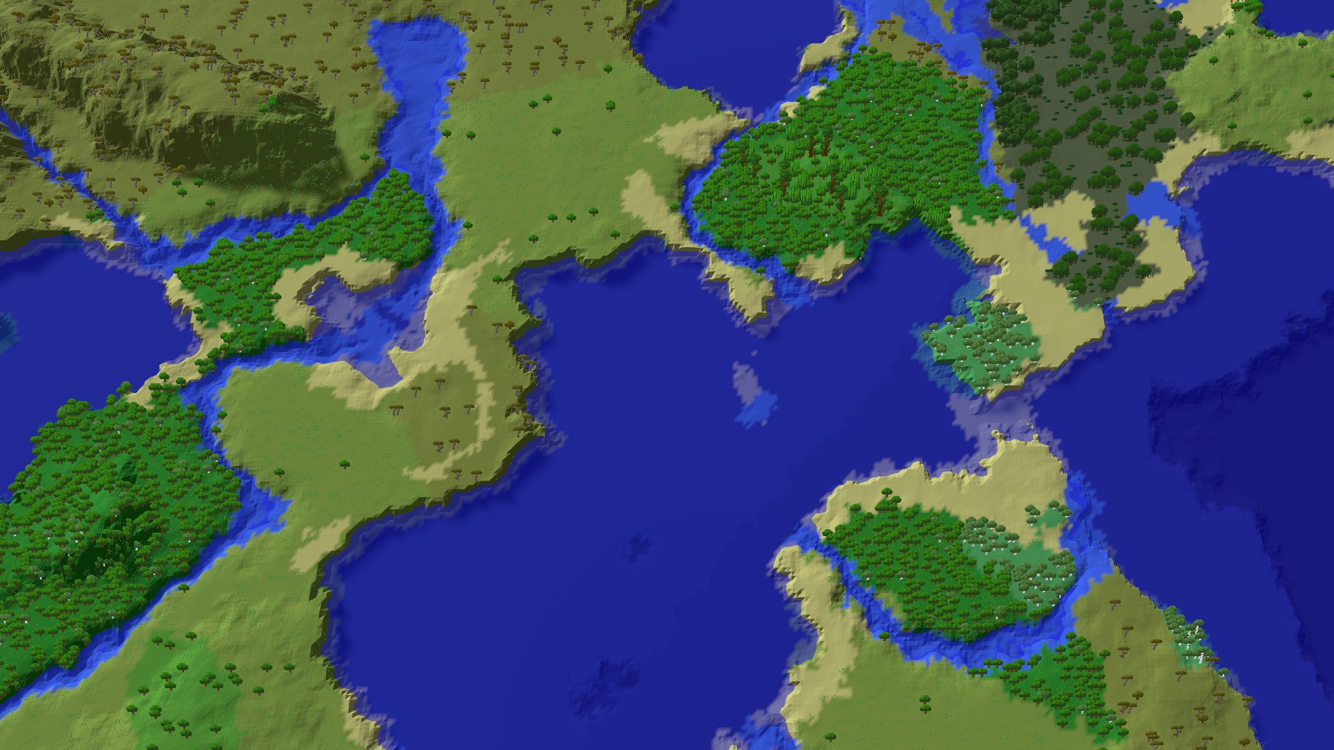 Aerial 3D overview 500 blocks NE of spawn