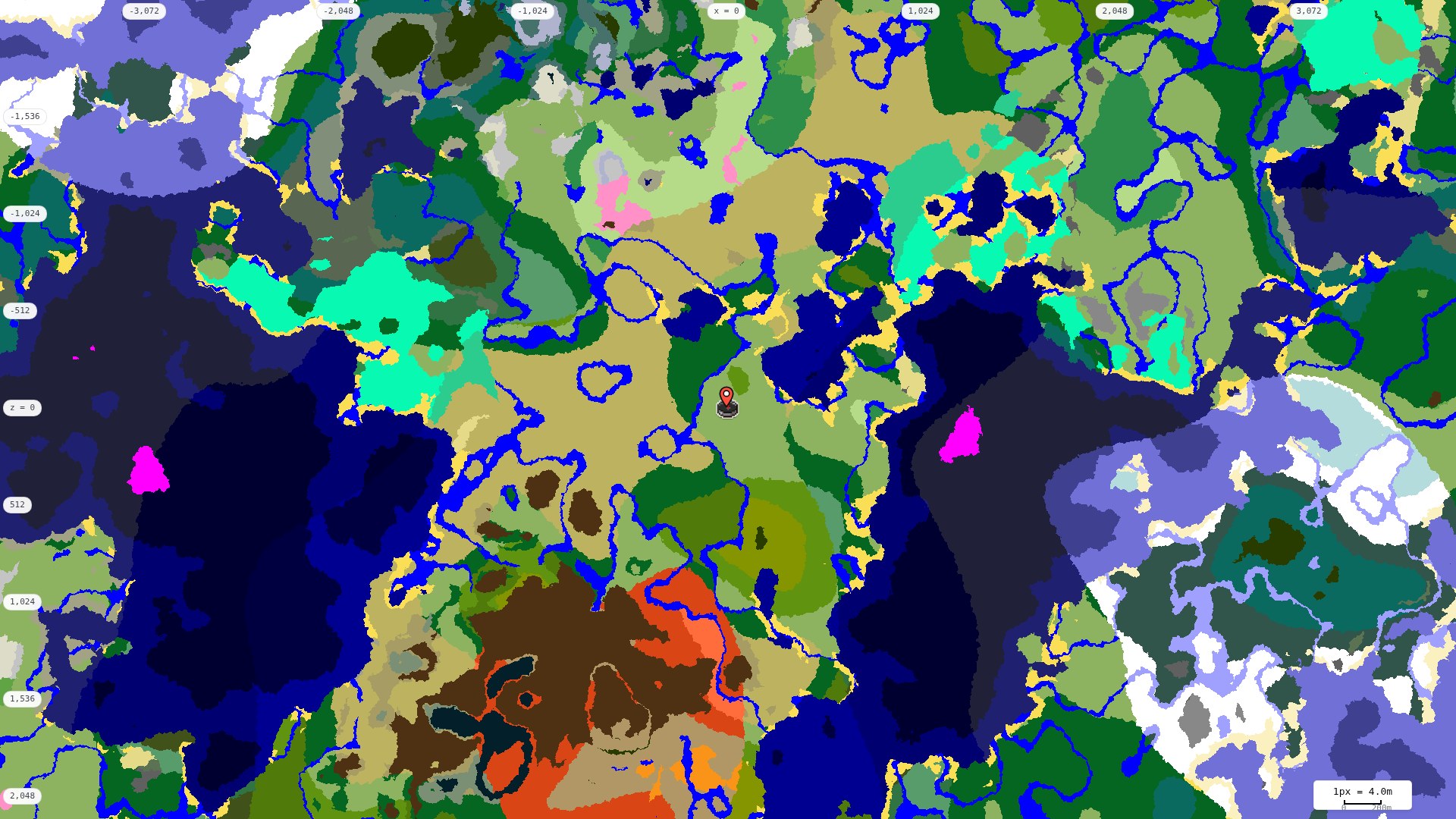 Top-down biome map at 4 m per pixel
