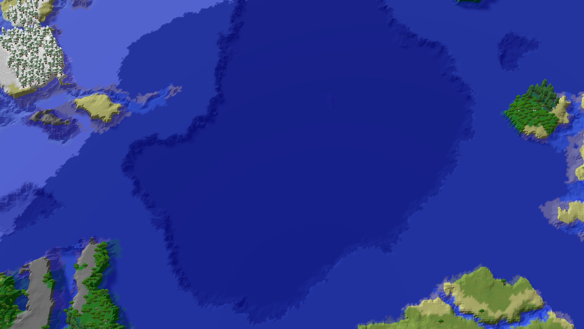 Aerial 3D overview 500 blocks SW of spawn