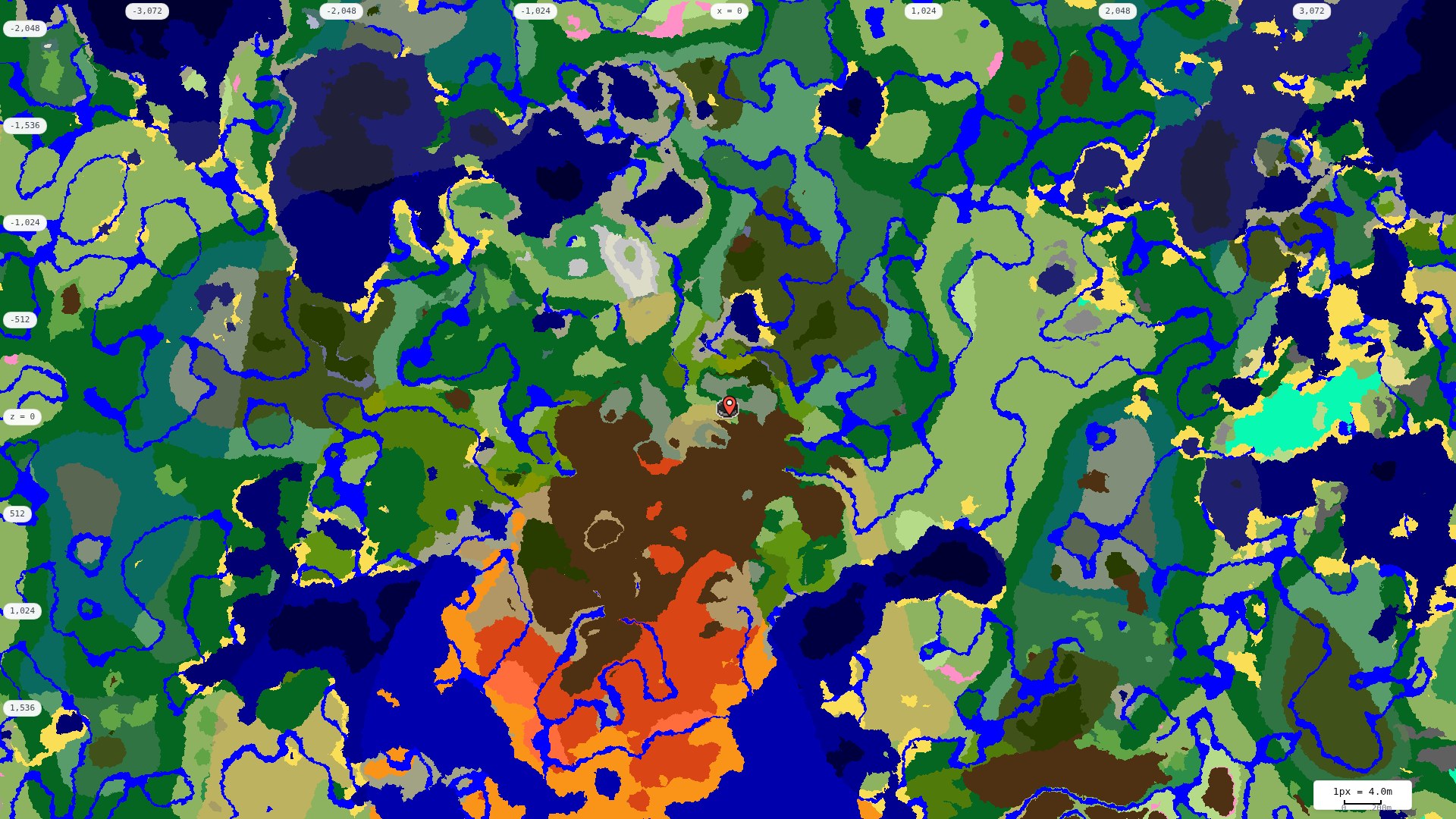 Top-down biome map at 4 m per pixel