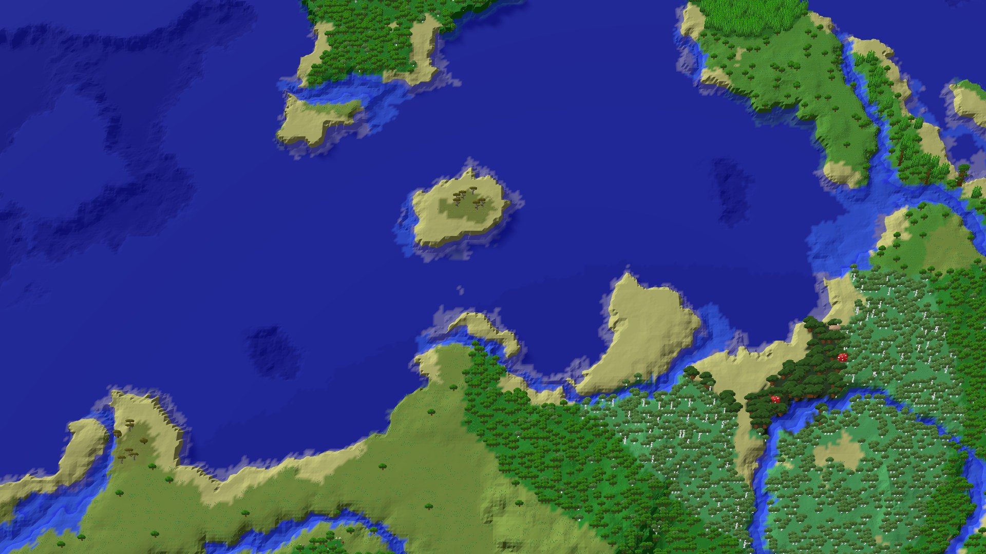 Aerial 3D overview 500 blocks NE of spawn
