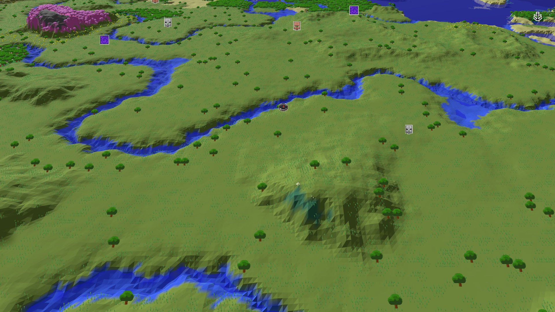 3D perspective view of the seed with structure markers