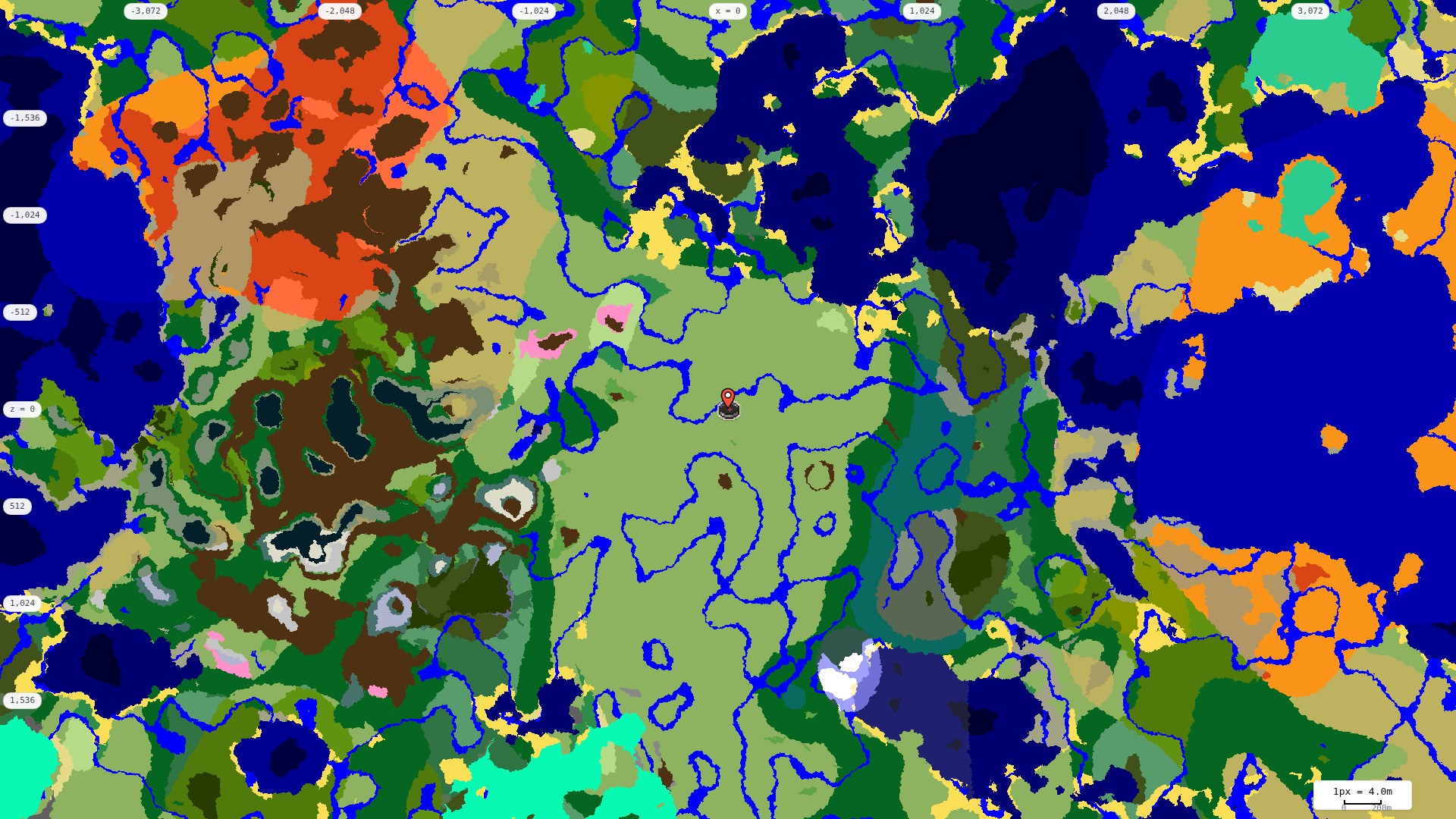 Top-down biome map at 4 m per pixel