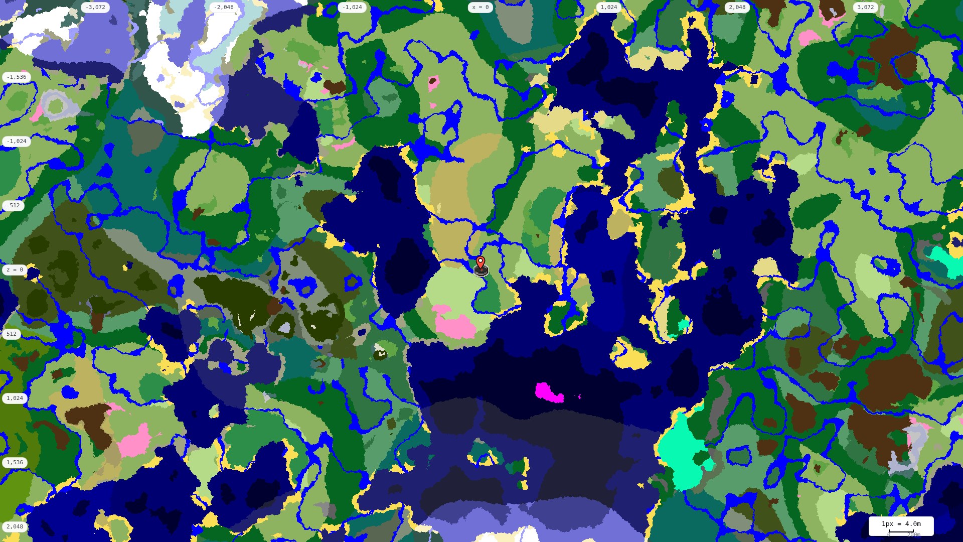 Top-down biome map at 4 m per pixel
