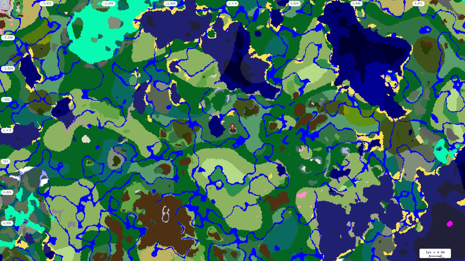Top-down biome map at 4 m per pixel