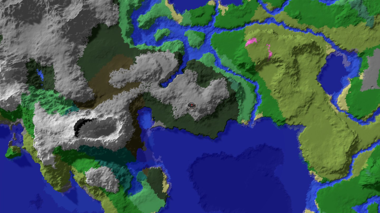 Aerial Minecraft seed map — Oceanfront mansion, pale garden above ancient city, zombie villages, and archipe