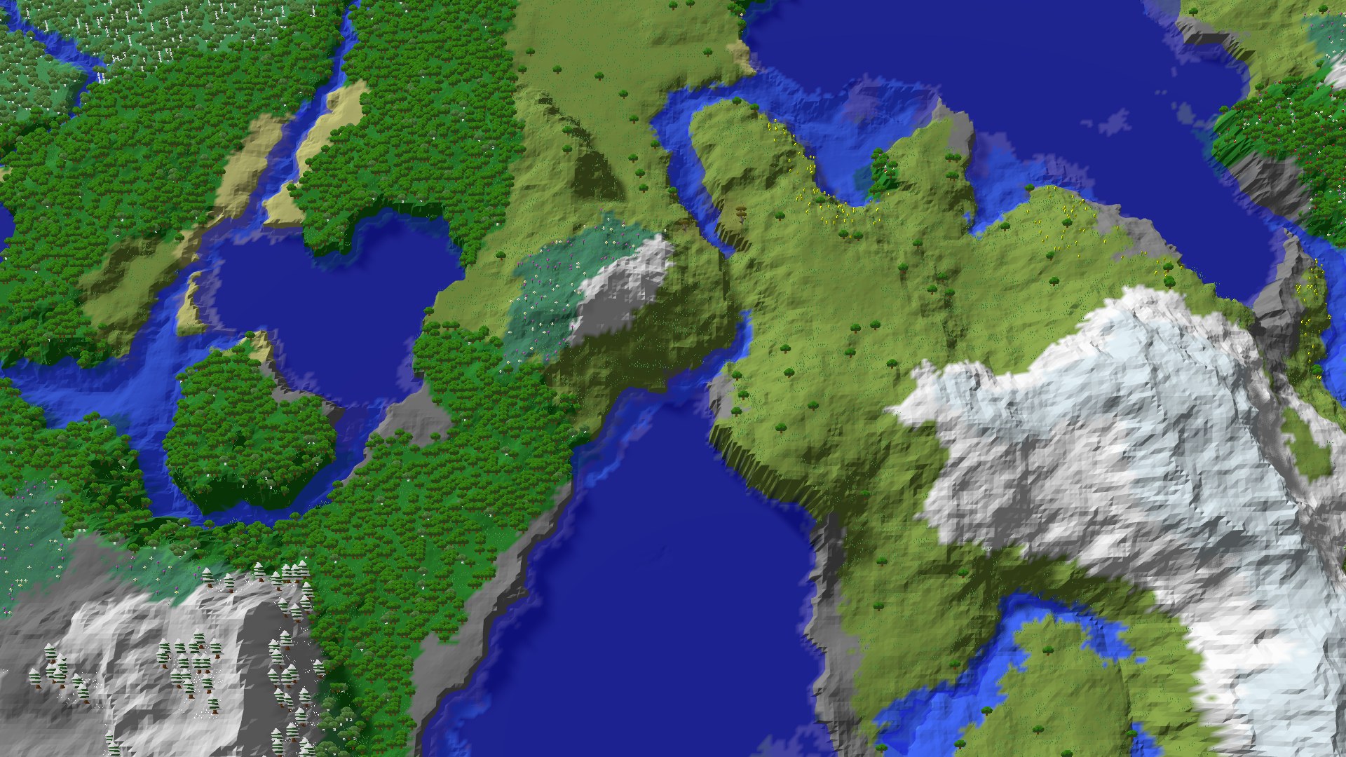 Aerial 3D overview 500 blocks NE of spawn
