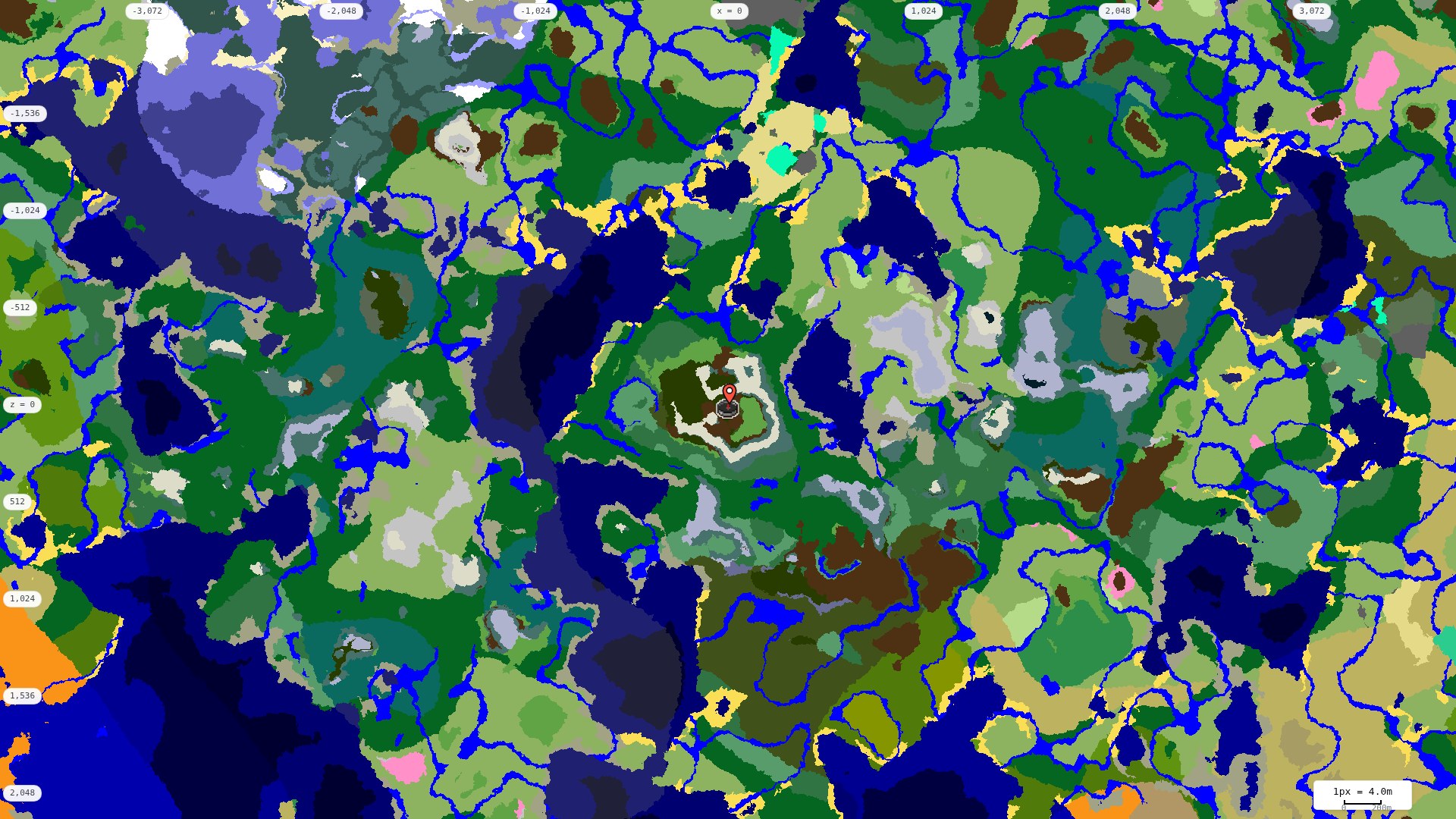Top-down biome map at 4 m per pixel